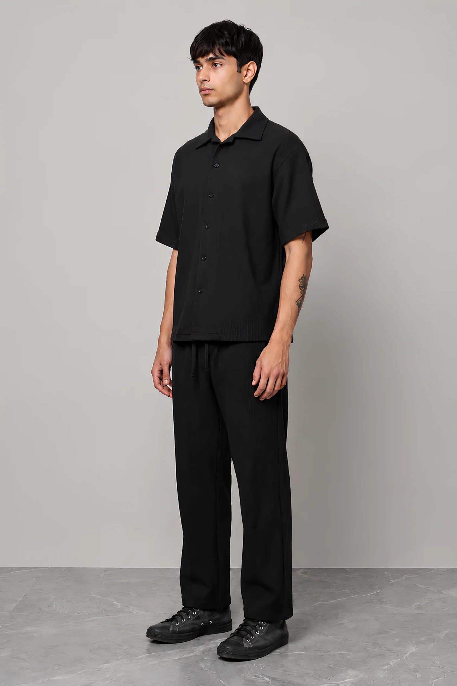 BLACK CO-ORD SET MEN'S PANT image 6