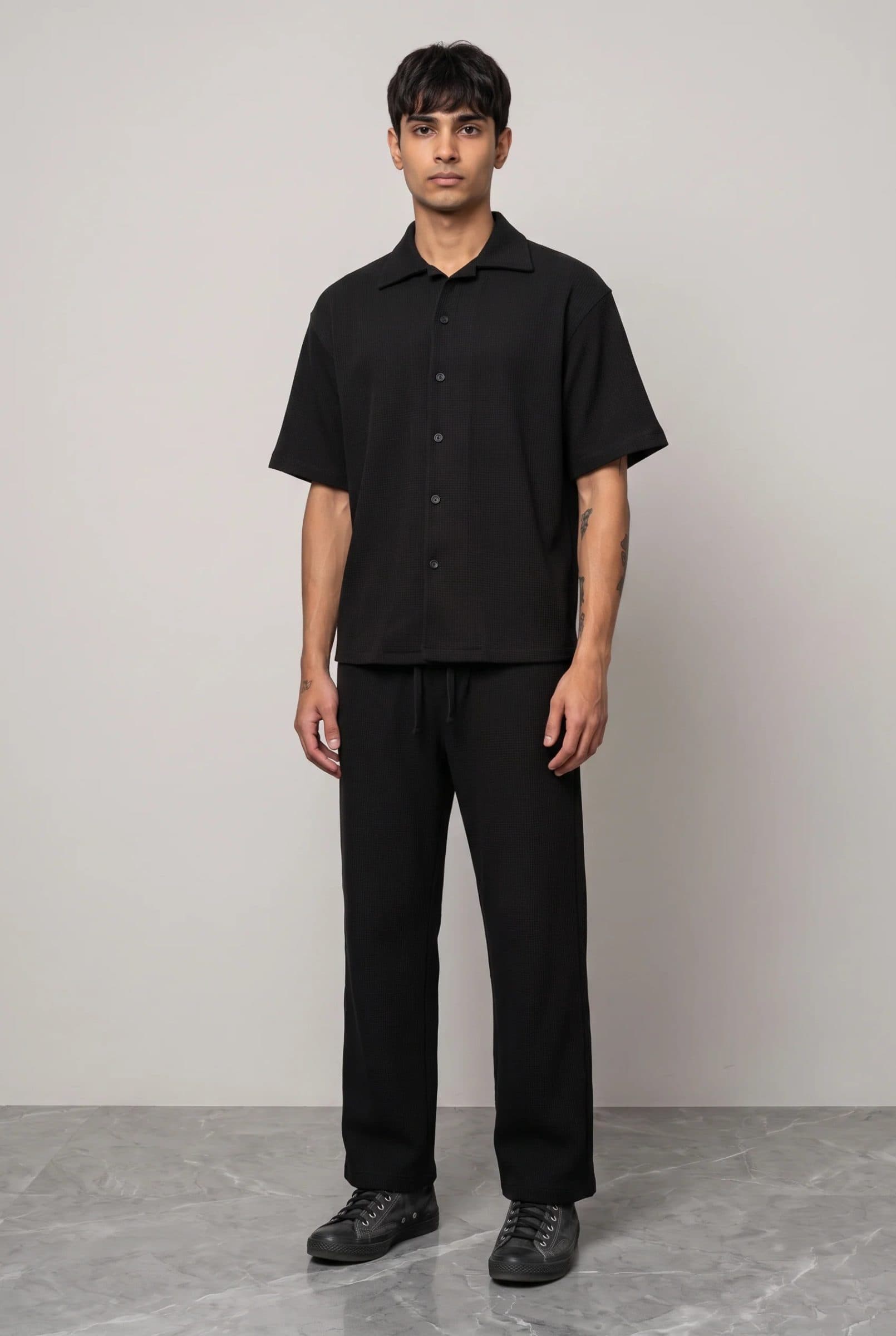 BLACK CO-ORD SET MEN'S SHIRT image 4