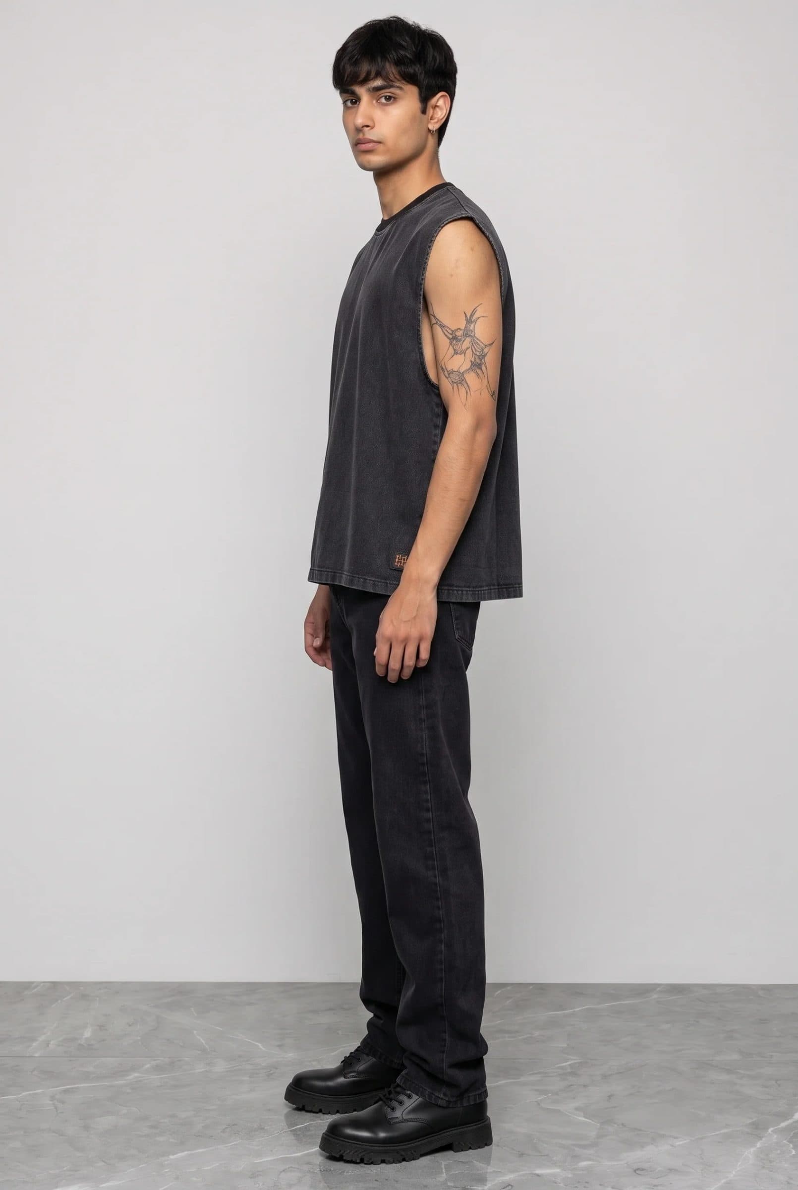 BLACK DENIM MEN'S TANK TOP image 7