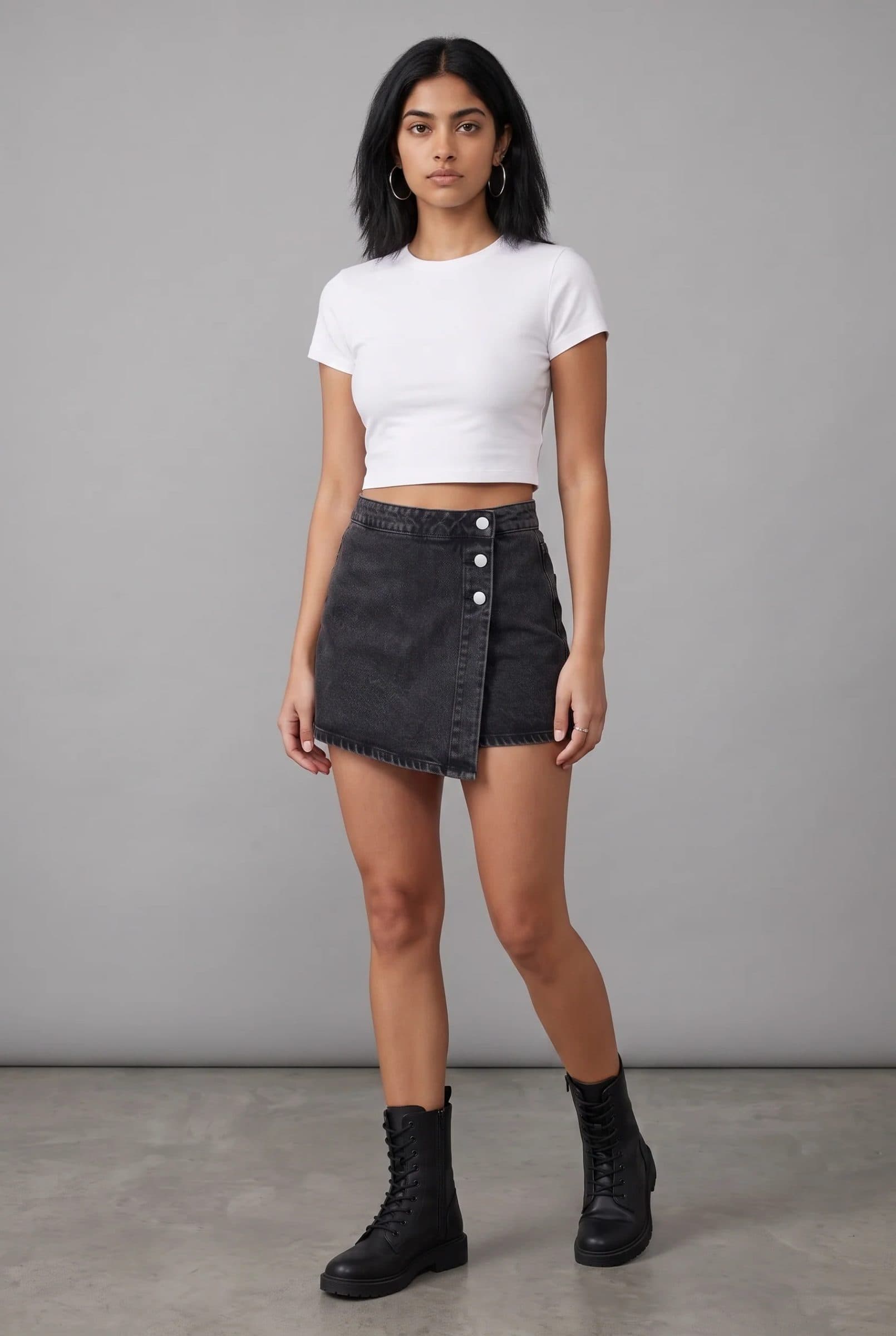 BLACK DENIM WOMEN'S SKORT image 9