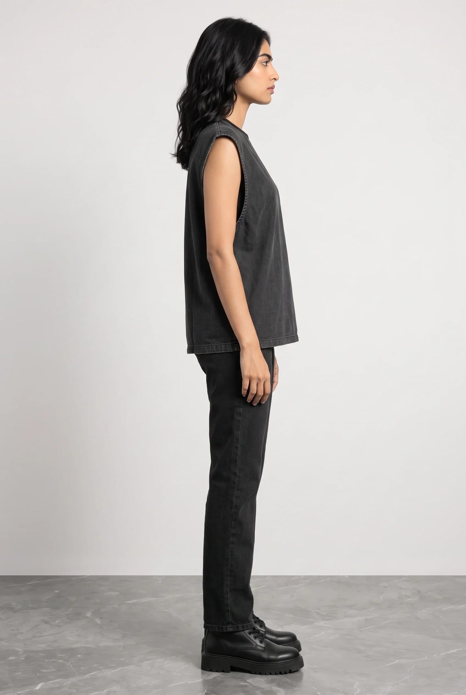 BLACK DENIM WOMEN'S TANK TOP image 6