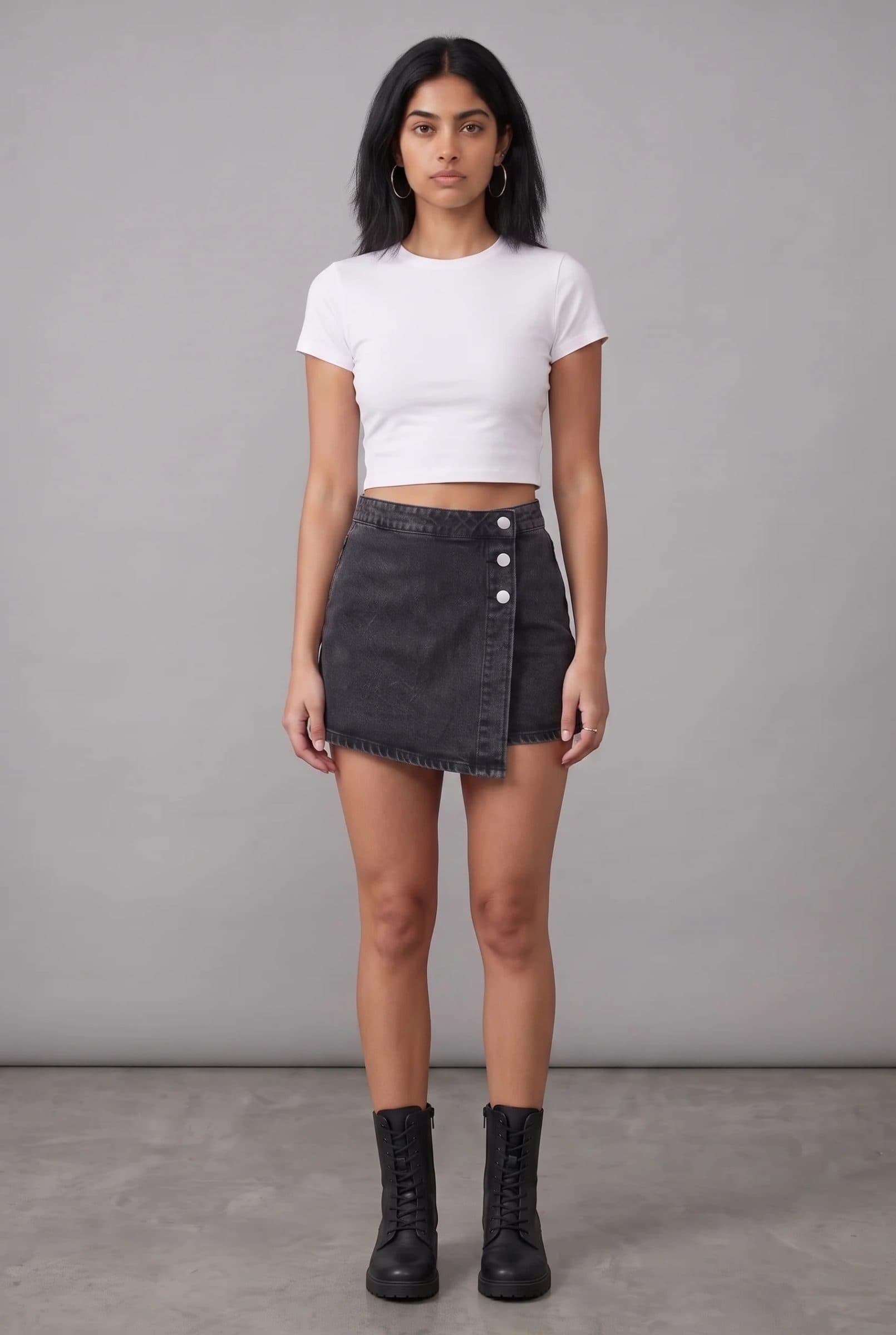 BLACK DENIM WOMEN'S SKORT image 4