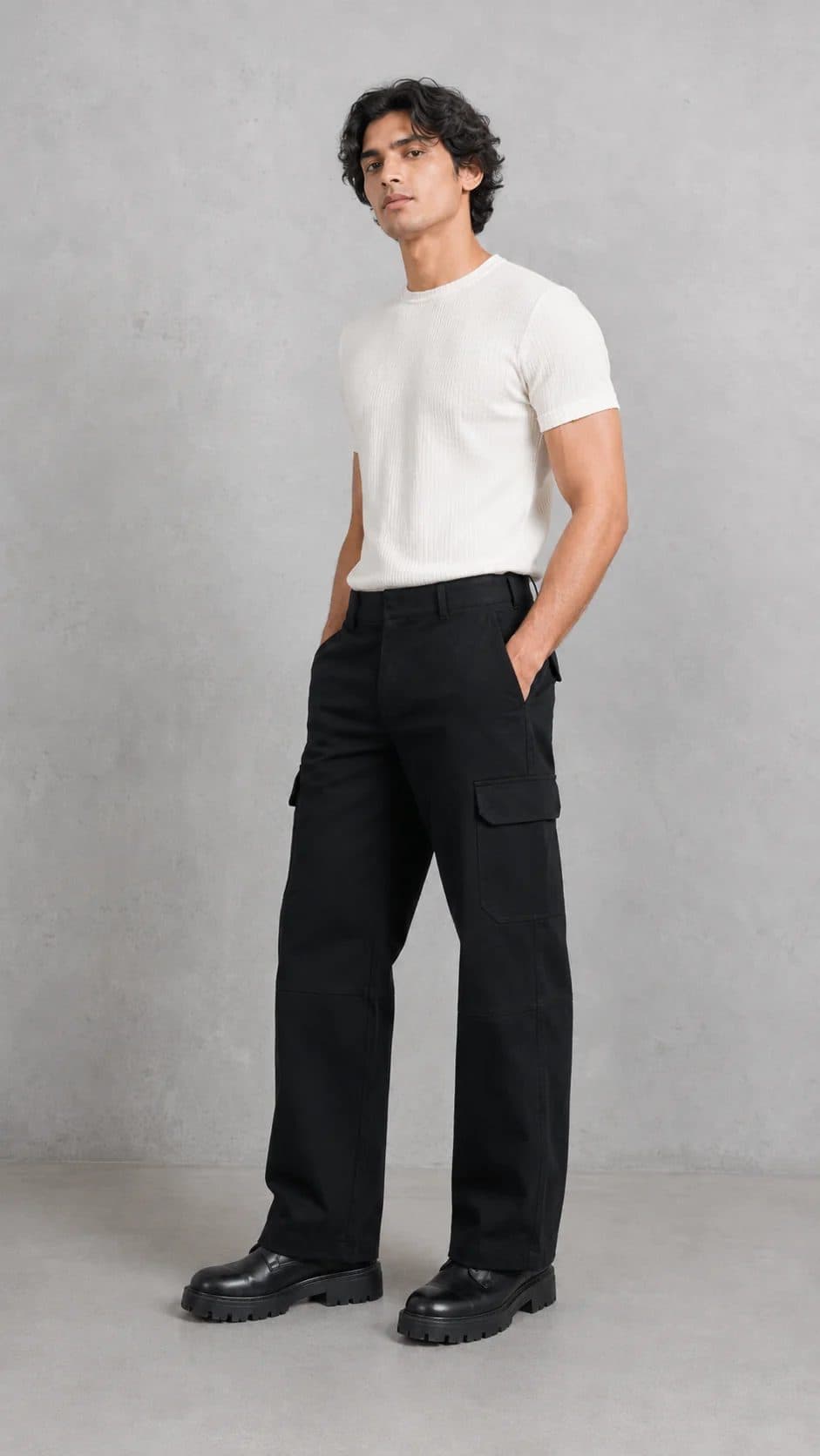 BLACK OVERSIZED SIX POCKET CARGO WITH FLAP image 7