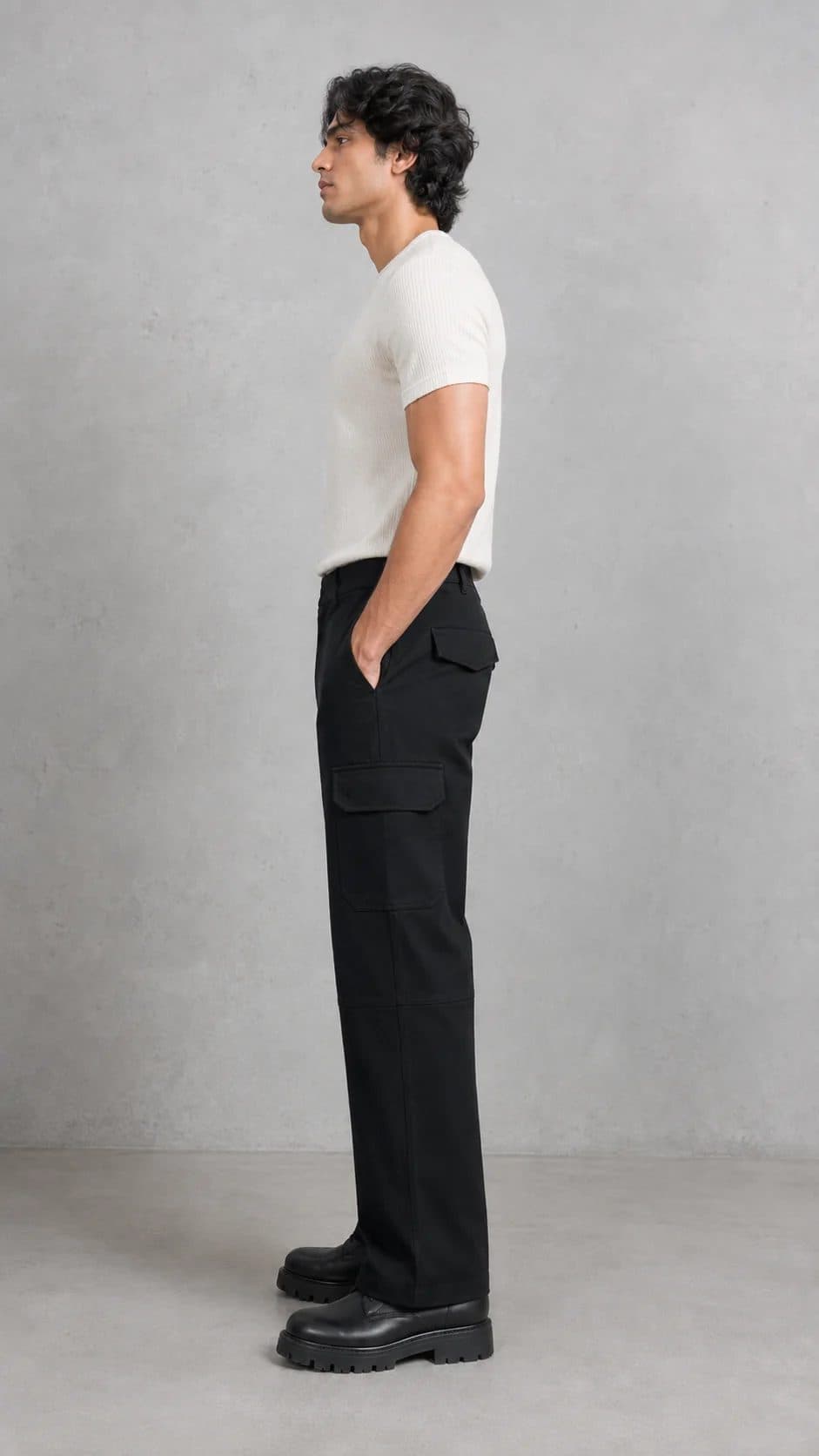 BLACK OVERSIZED SIX POCKET CARGO WITH FLAP image 5