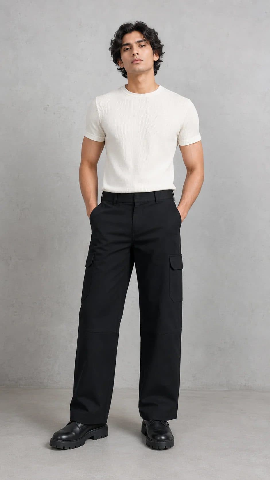 BLACK OVERSIZED SIX POCKET CARGO WITH FLAP image 6