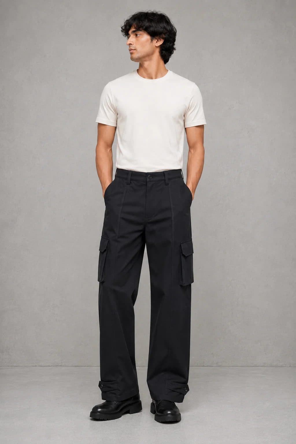 BLACK OVERSIZED SIX POCKET CARGO WITHOUT FLAP image 7