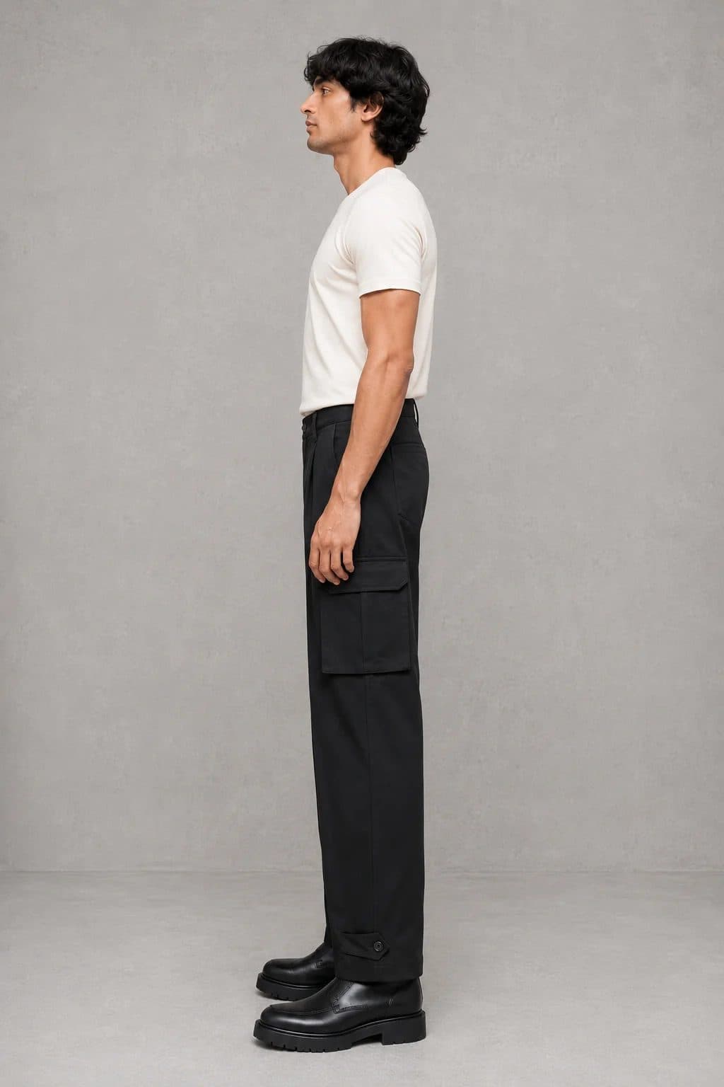 BLACK OVERSIZED SIX POCKET CARGO WITHOUT FLAP image 5