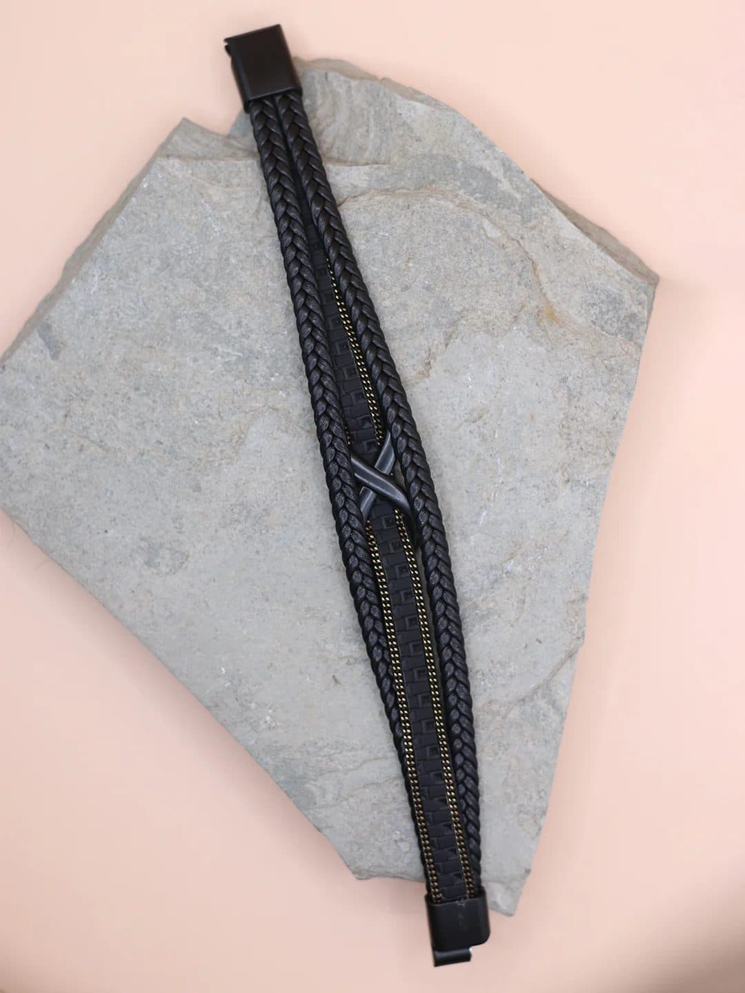 BLACK-GOLD INFINITY BRACELET FOR MEN image 2