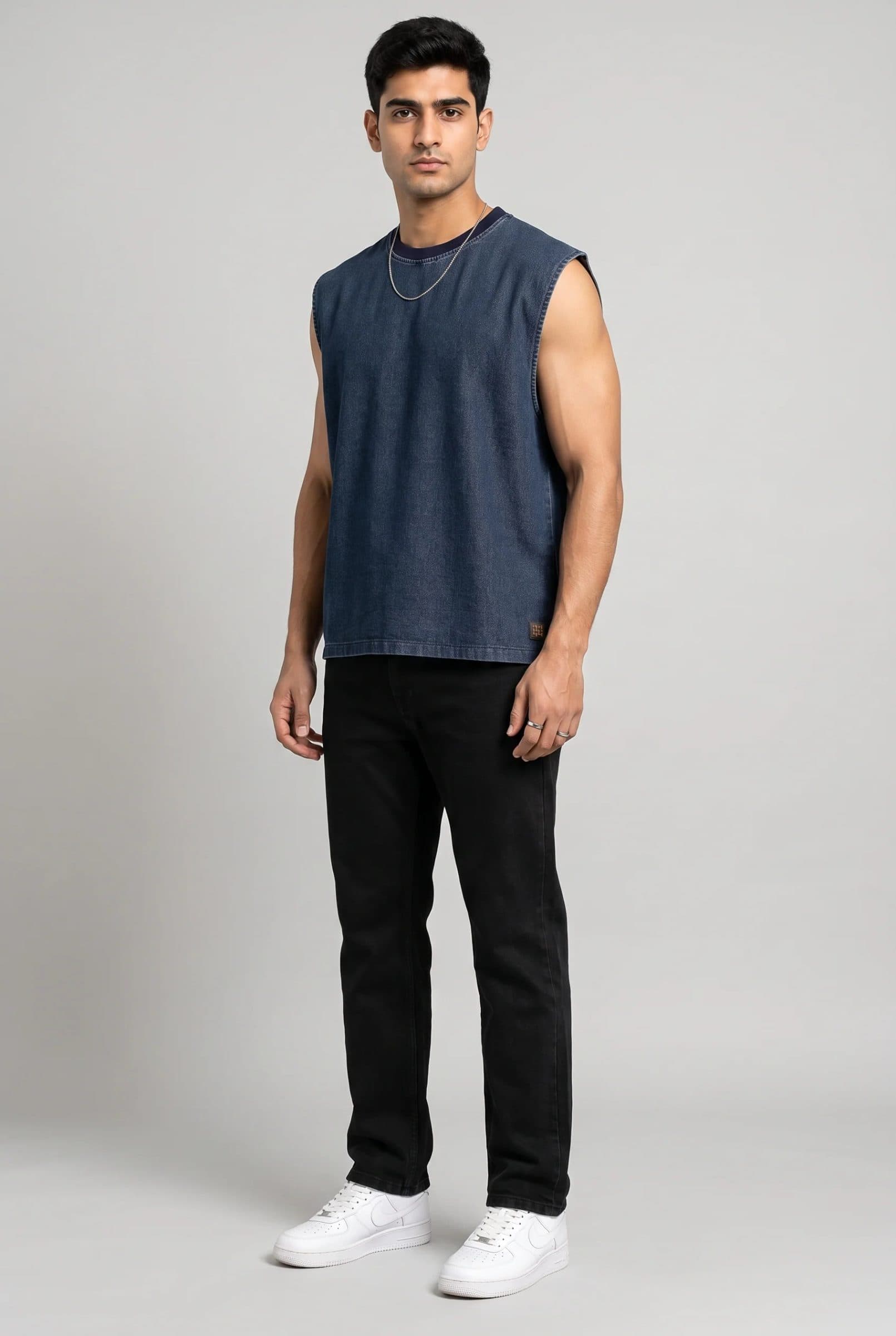BLUE DENIM MEN'S TANK TOP image 9