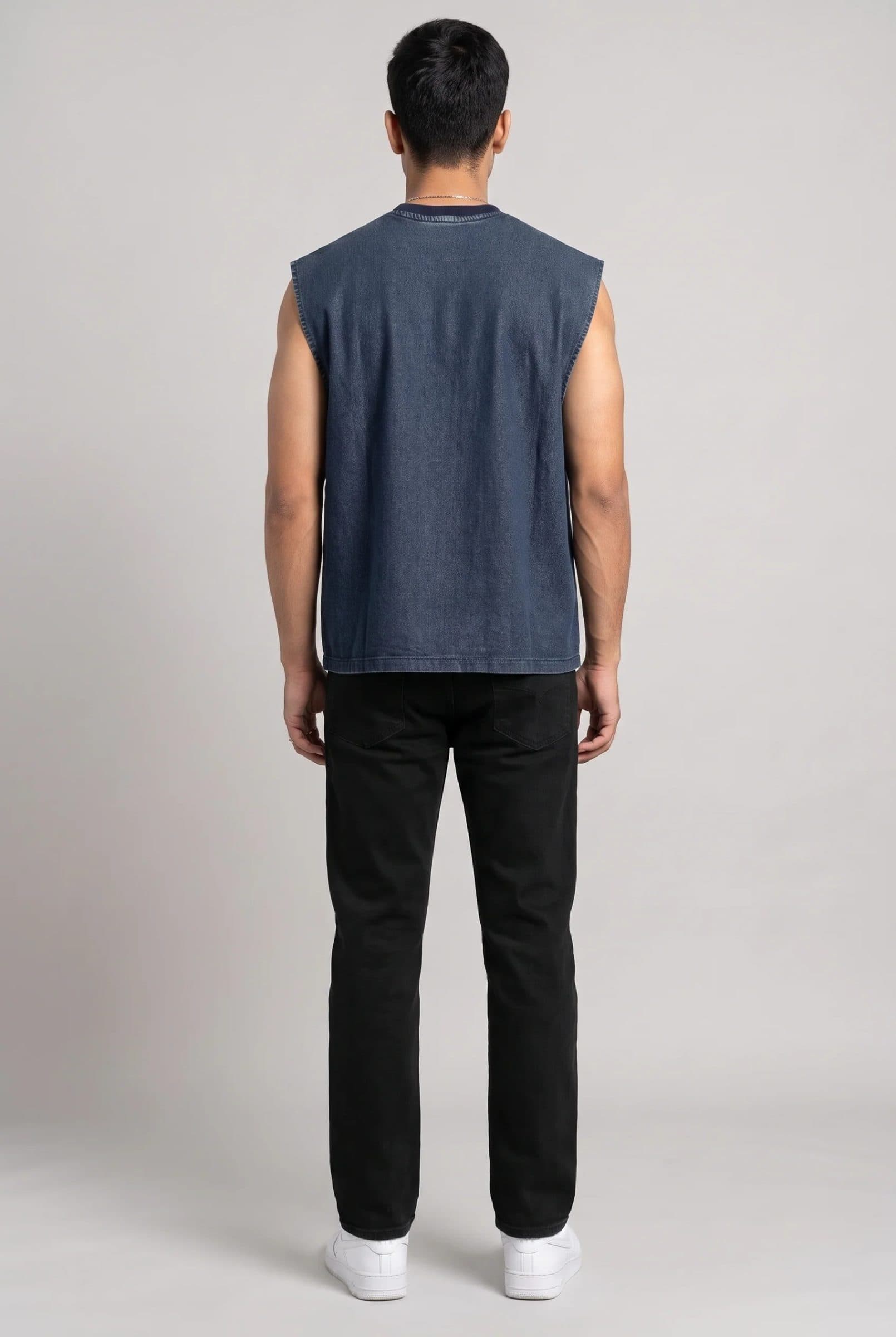 BLUE DENIM MEN'S TANK TOP image 6