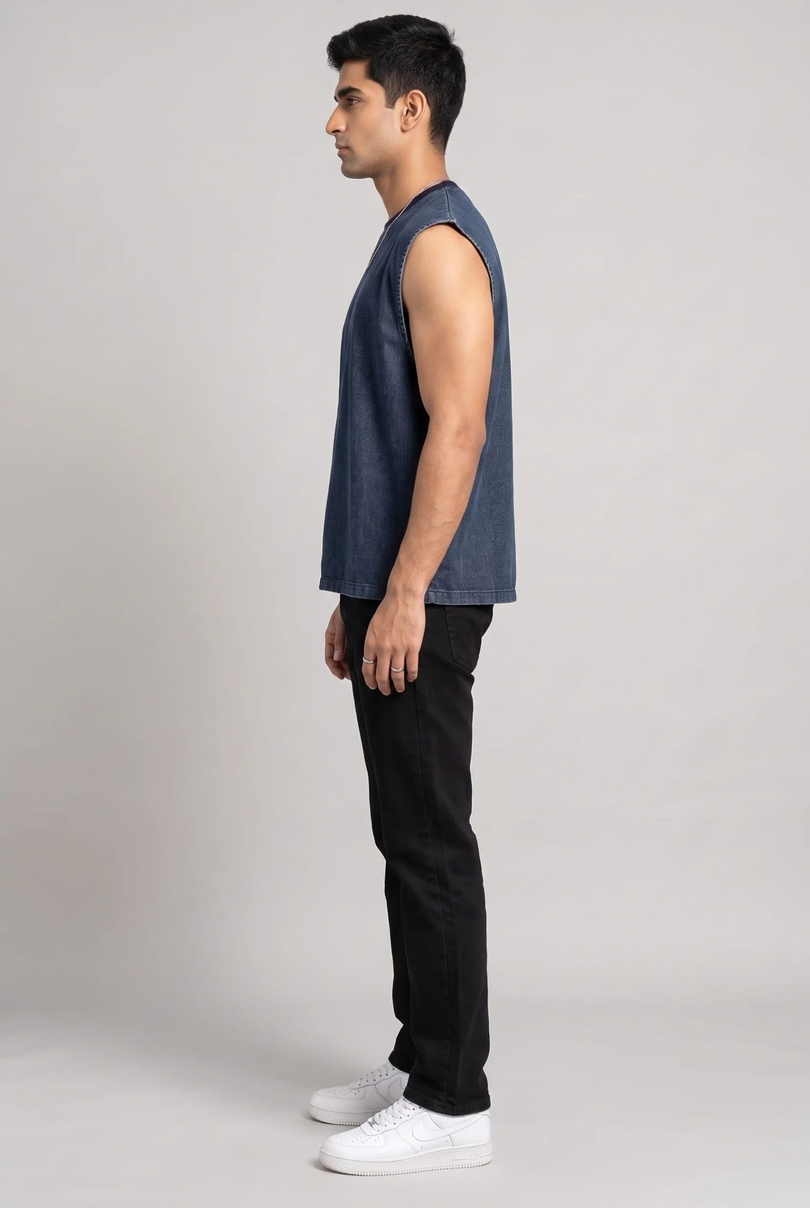 BLUE DENIM MEN'S TANK TOP image 7