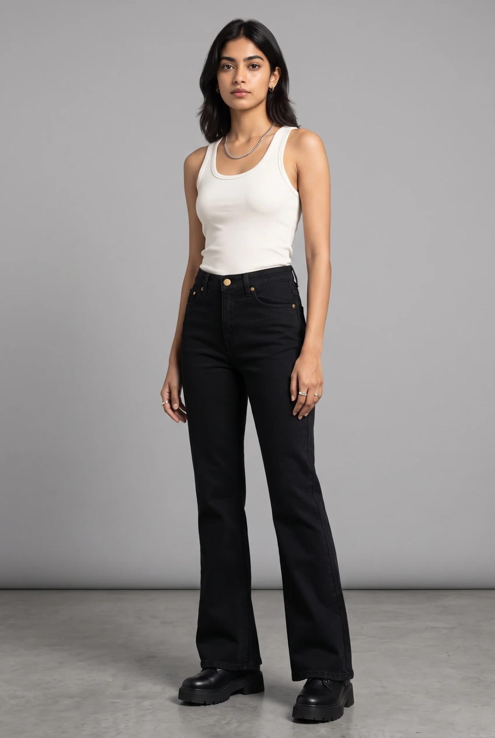 BOOTLEG DENIM BLACK WOMEN'S JEANS image 7