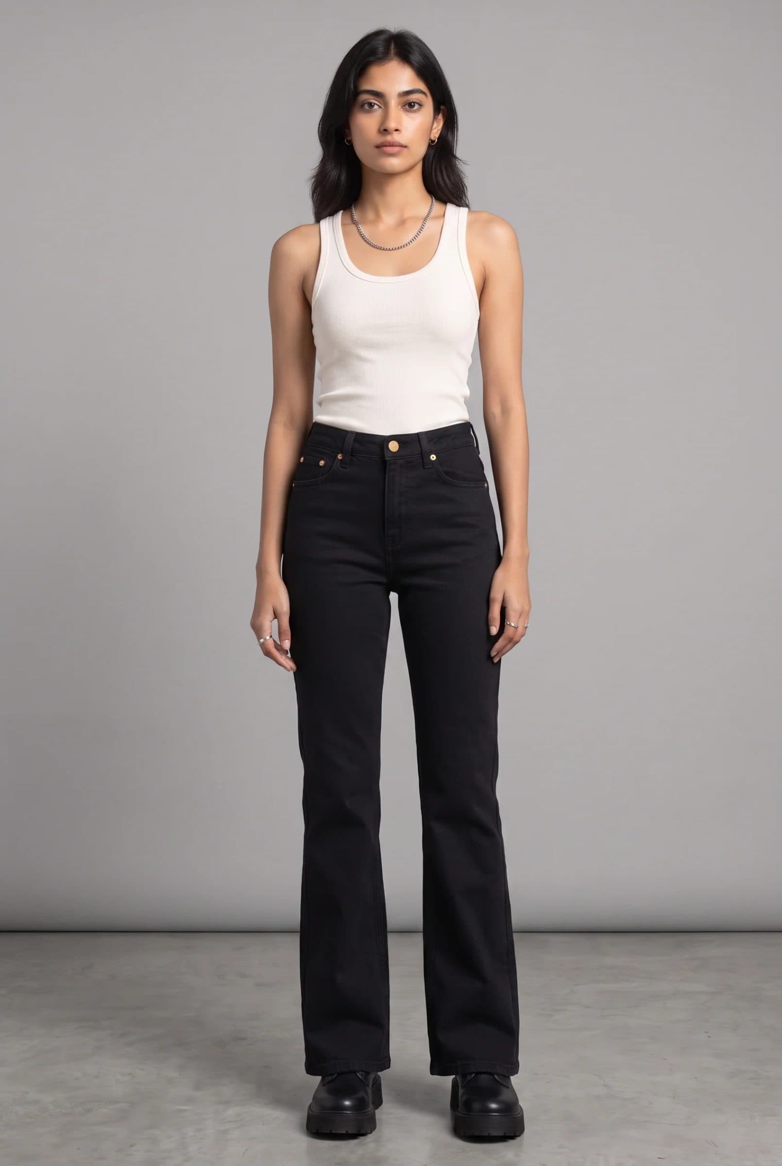 BOOTLEG DENIM BLACK WOMEN'S JEANS image 4