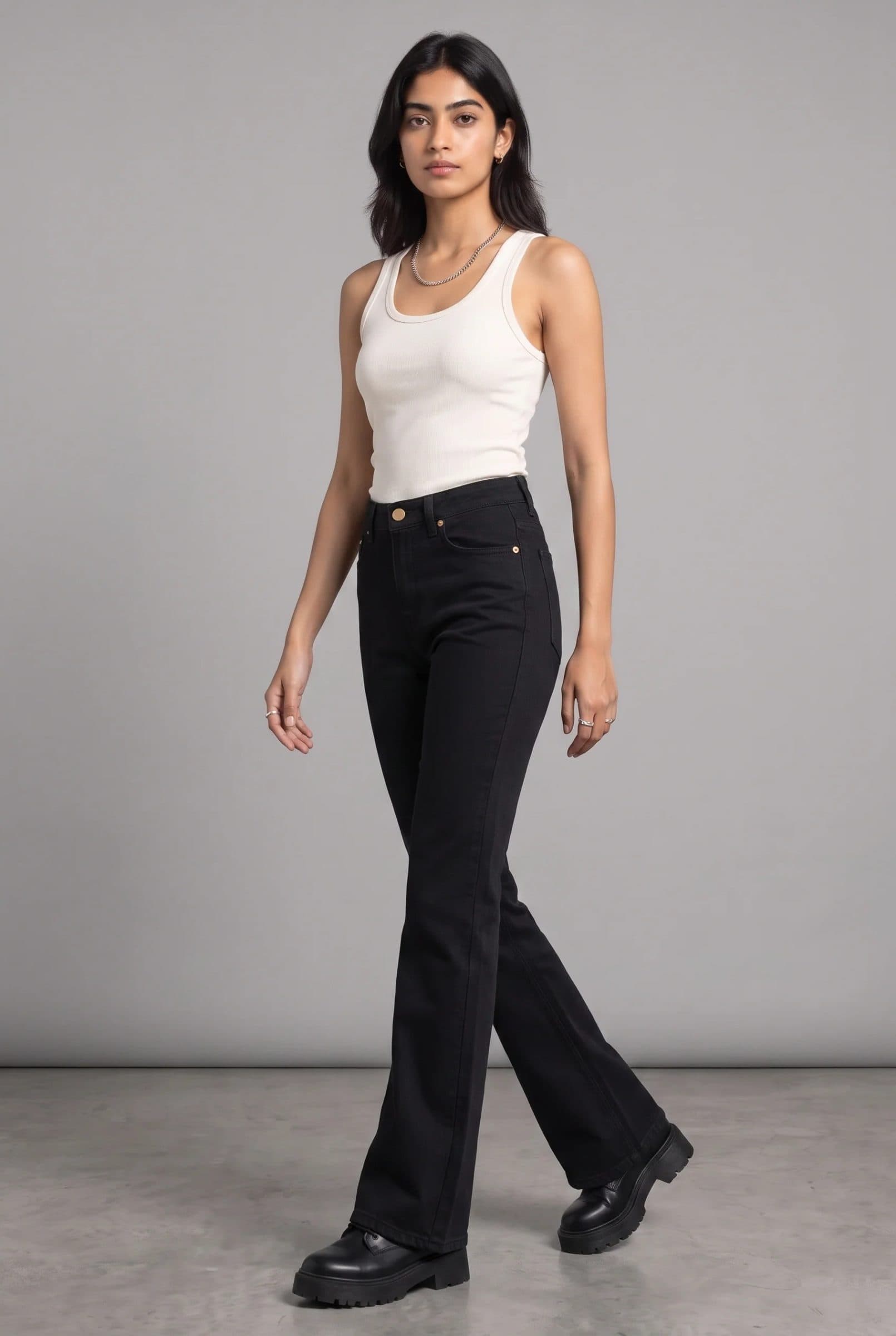 BOOTLEG DENIM BLACK WOMEN'S JEANS image 9