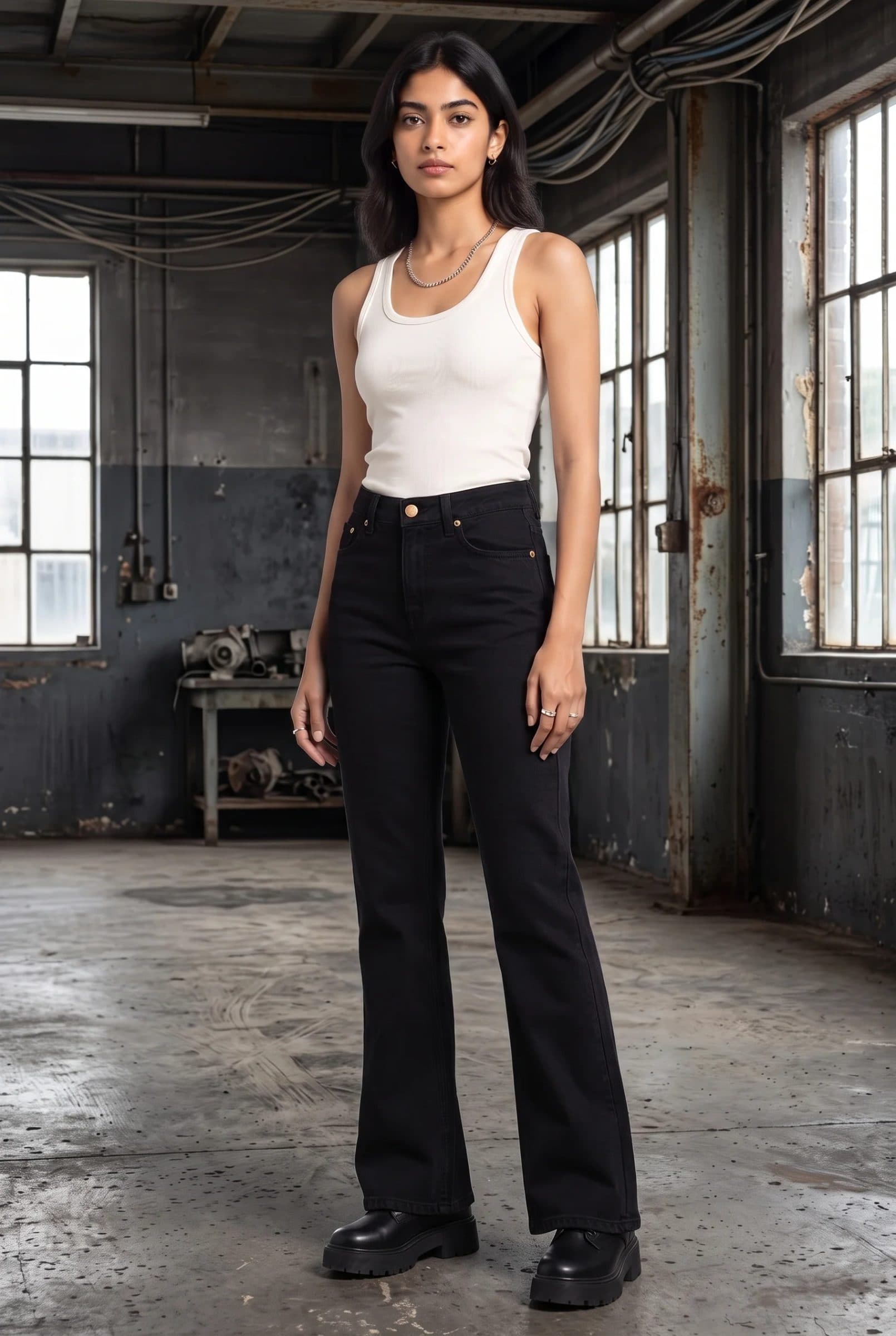 BOOTLEG DENIM BLACK WOMEN'S JEANS image 8