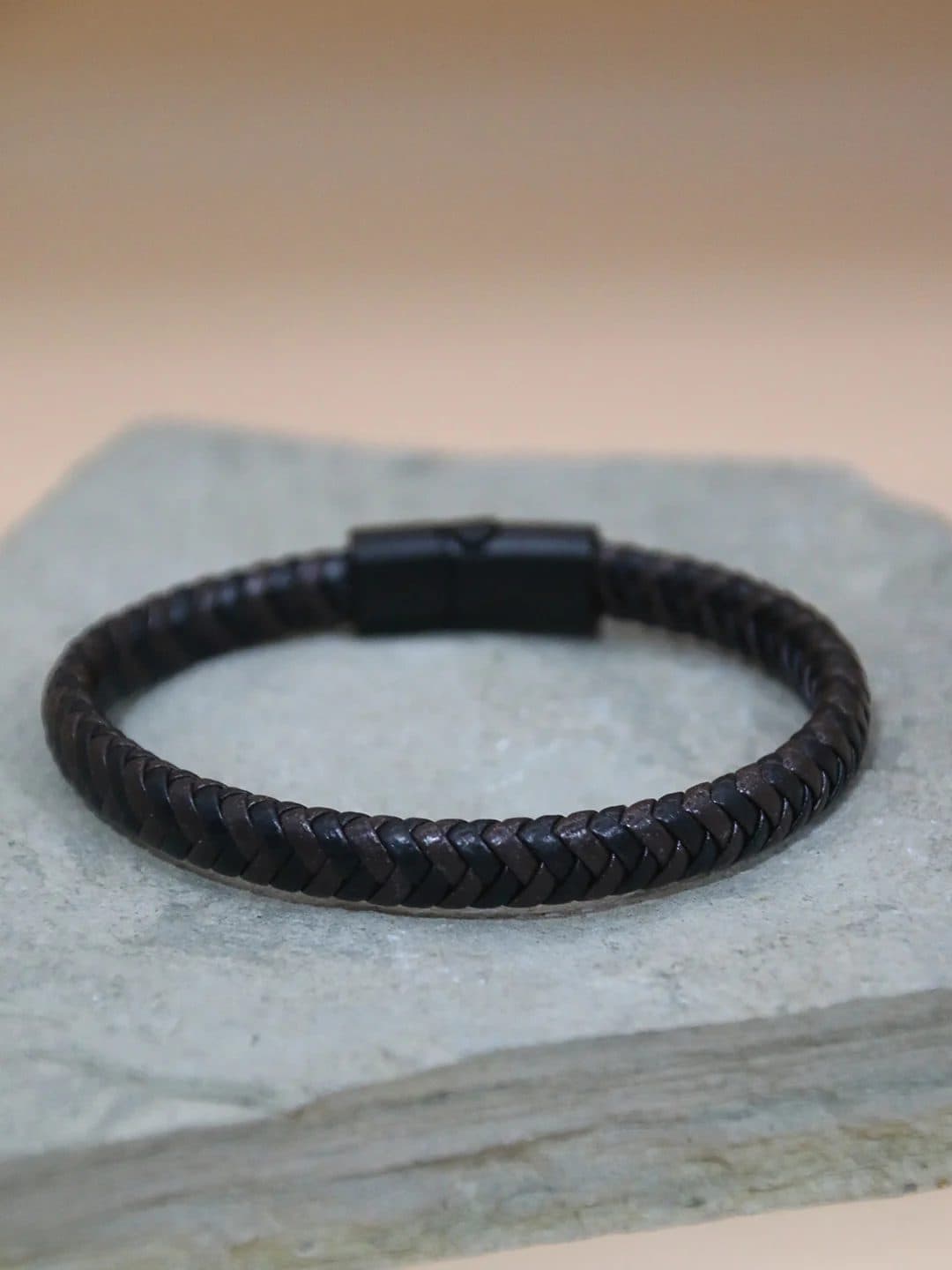 BROWN-BLACK FUSION BRACELET FOR MEN image 2