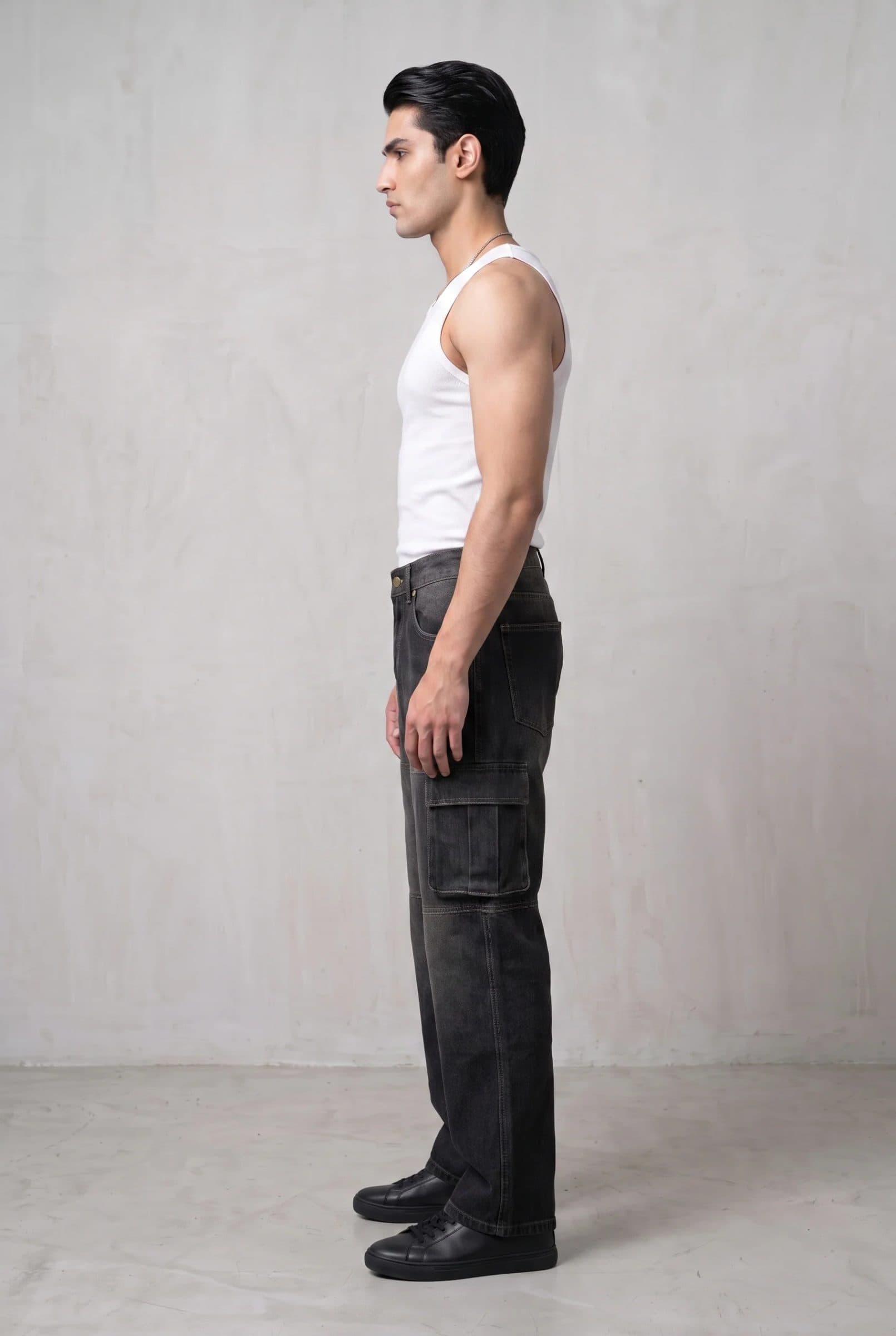 CARBON BLACK DENIM MEN'S CARGO image 7