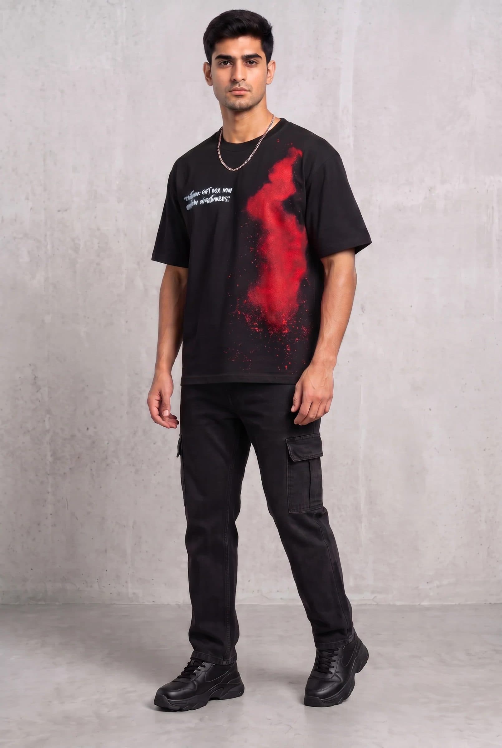 DARK SECRET BLACK MEN’S OVERSIZED T-SHIRT image 9