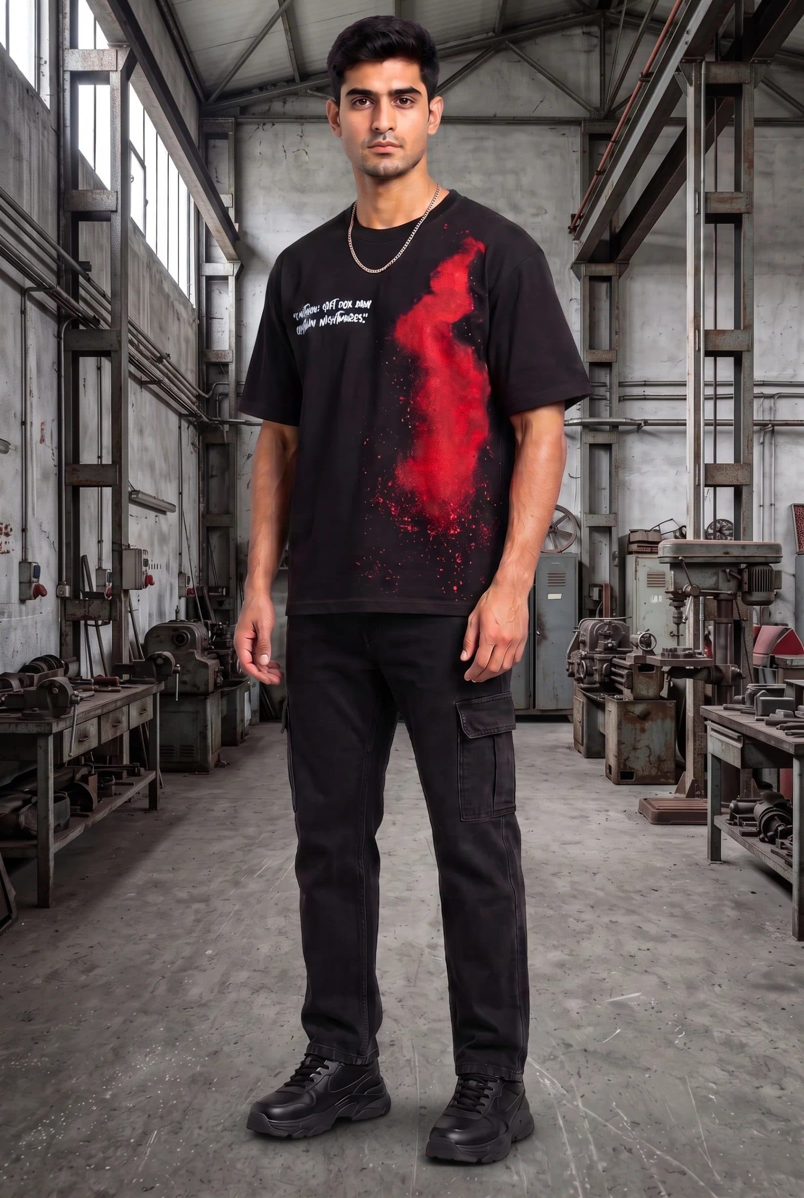 DARK SECRET BLACK MEN’S OVERSIZED T-SHIRT image 7