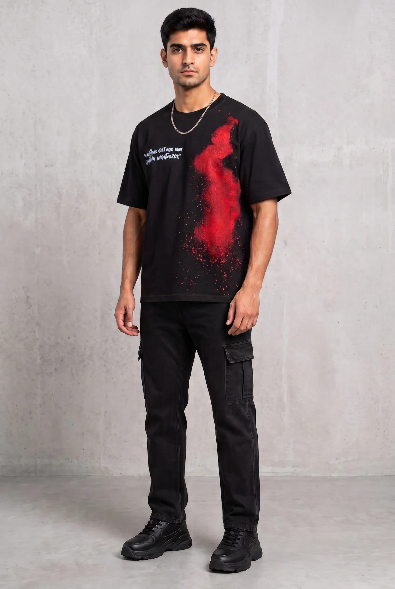 DARK SECRET BLACK MEN’S OVERSIZED T-SHIRT image 6