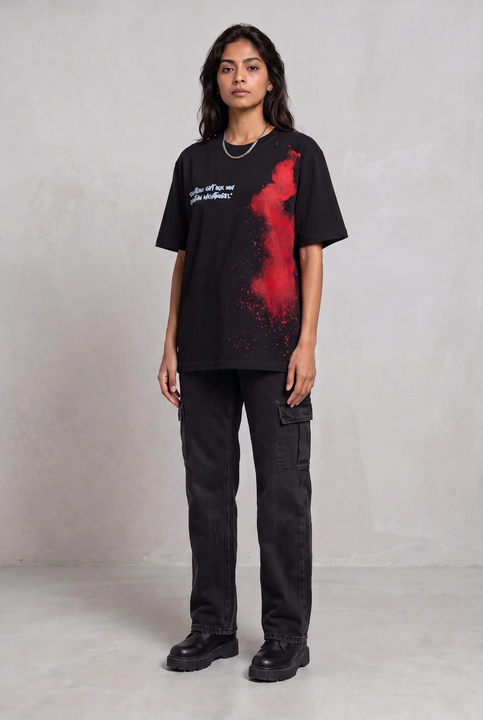 DARK SECRET BLACK WOMEN’S OVERSIZED T-SHIRT image 6