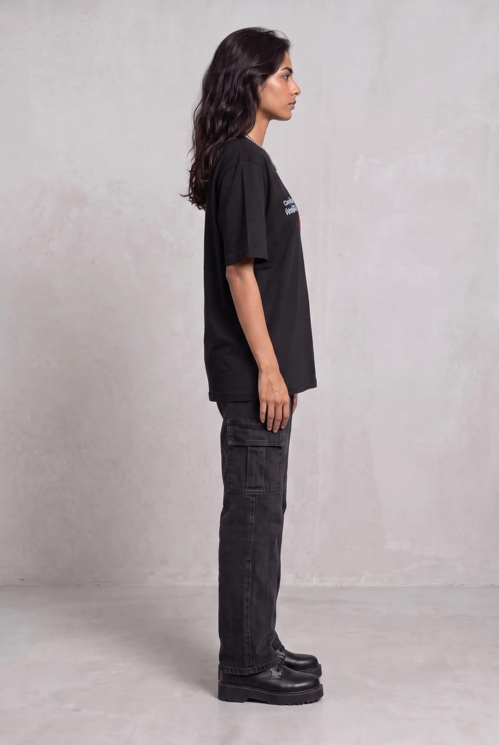 DARK SECRET BLACK WOMEN’S OVERSIZED T-SHIRT image 7