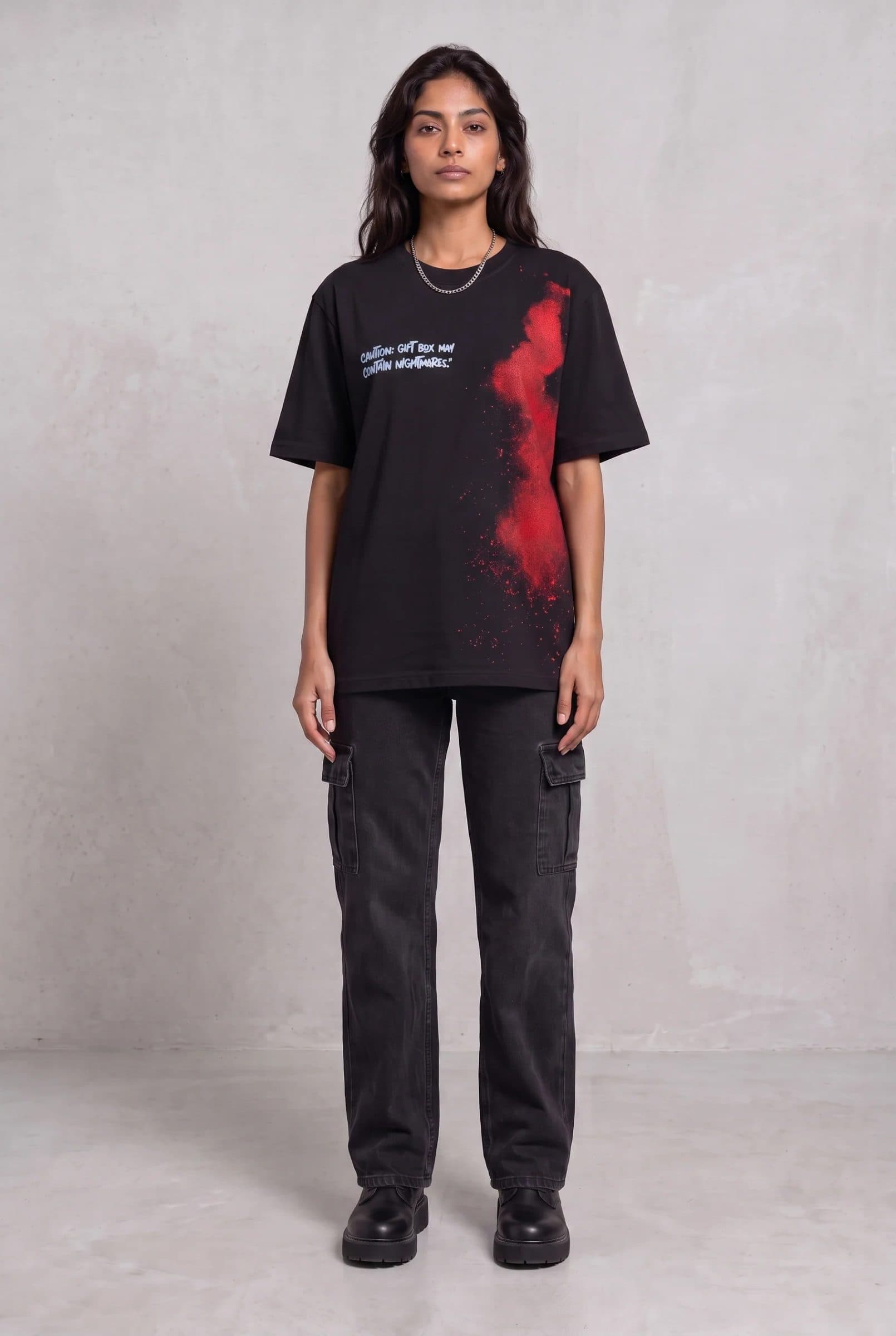 DARK SECRET BLACK WOMEN’S OVERSIZED T-SHIRT image 4