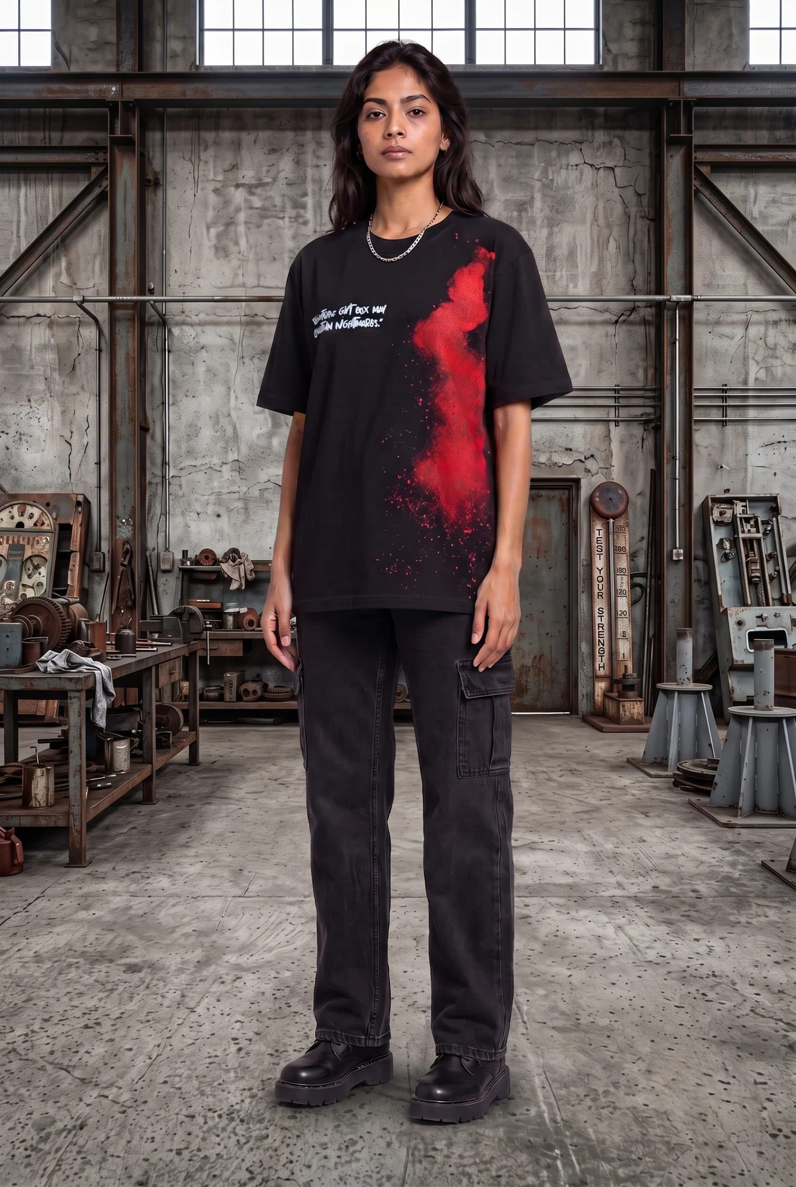 DARK SECRET BLACK WOMEN’S OVERSIZED T-SHIRT image 9