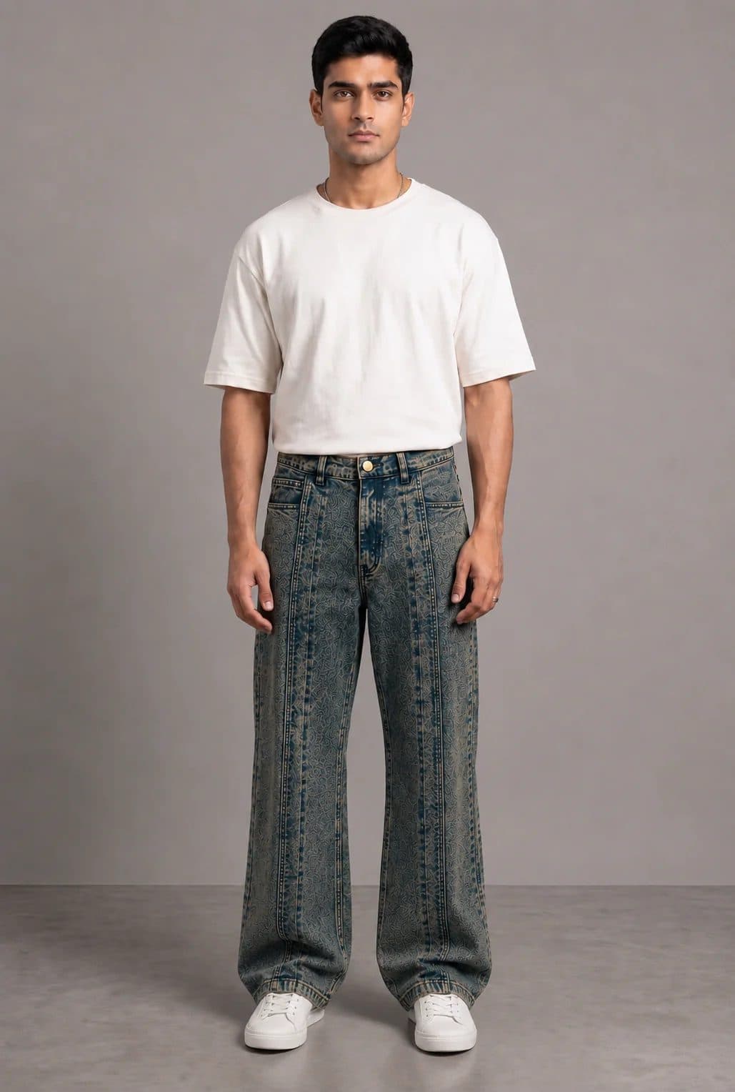 DECADE OLD VINTAGE PLEATED DENIM MEN'S JEANS image 4