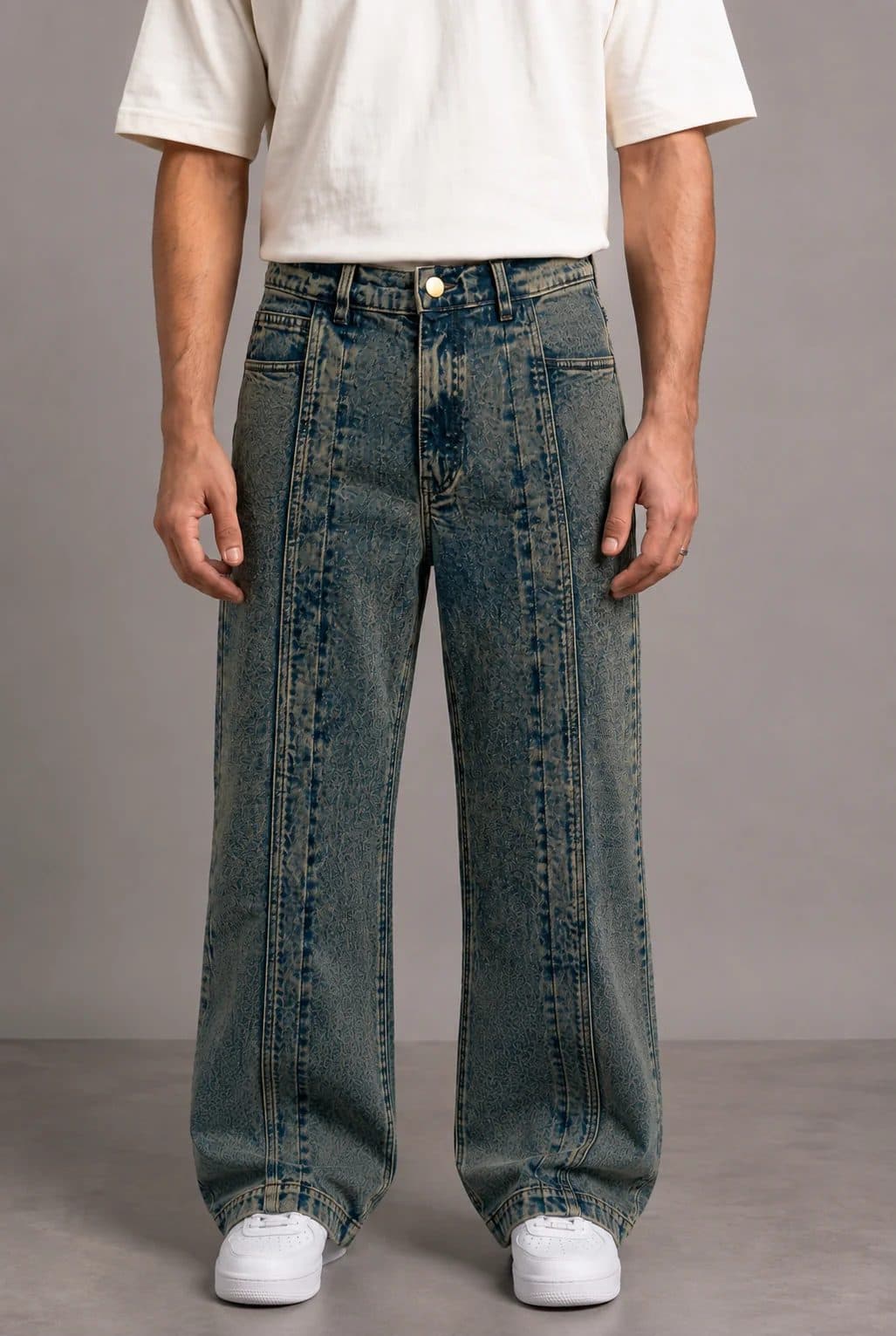 DECADE OLD VINTAGE PLEATED DENIM MEN'S JEANS image 3