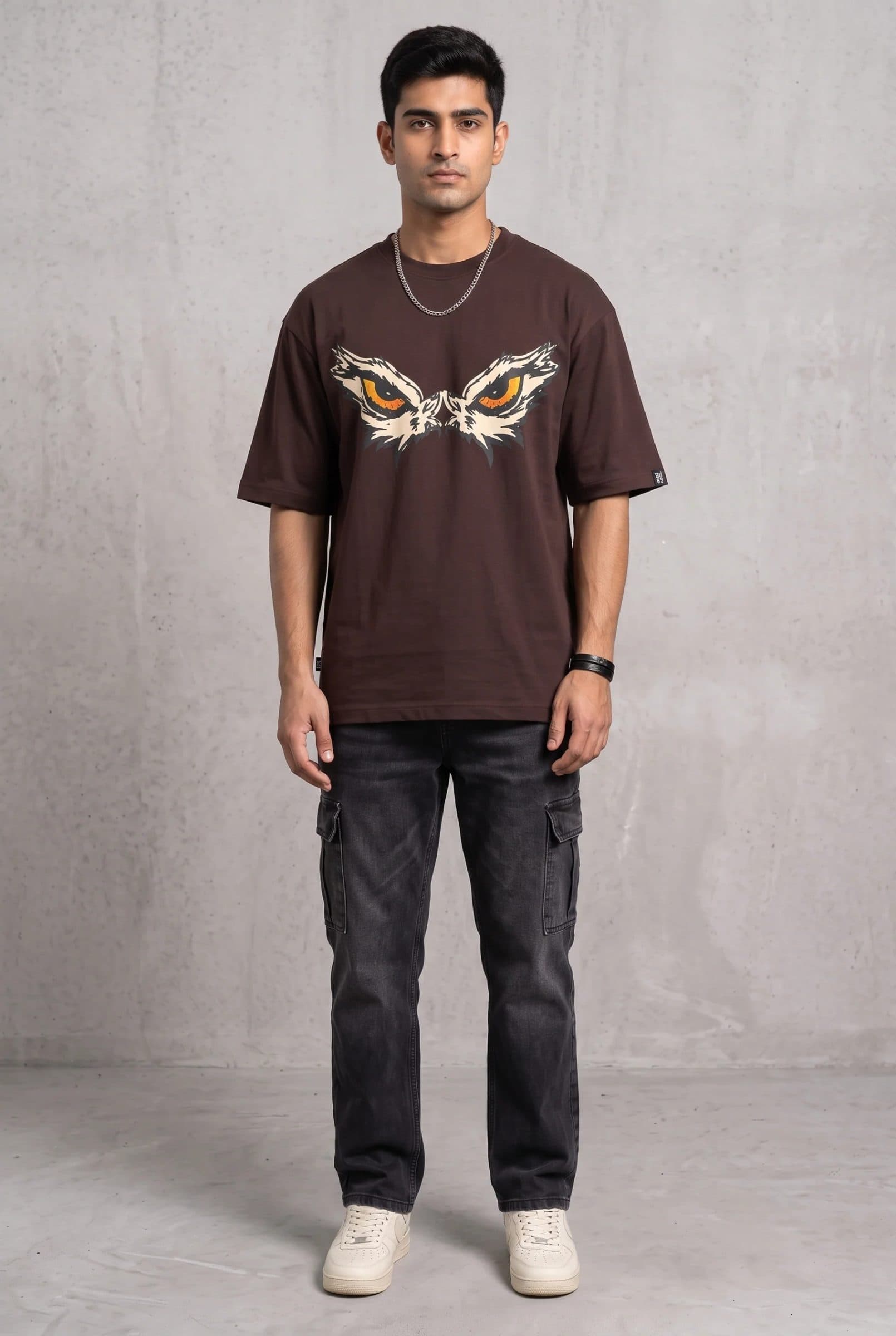 EAGLE EYE BROWN MEN’S OVERSIZED T-SHIRT image 4