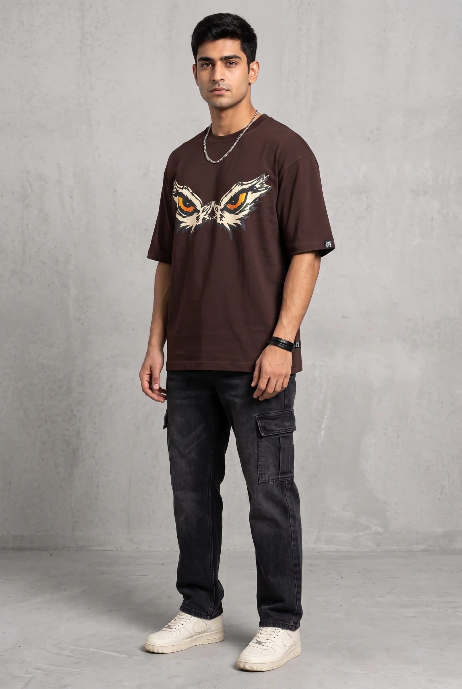 EAGLE EYE BROWN MEN’S OVERSIZED T-SHIRT image 6