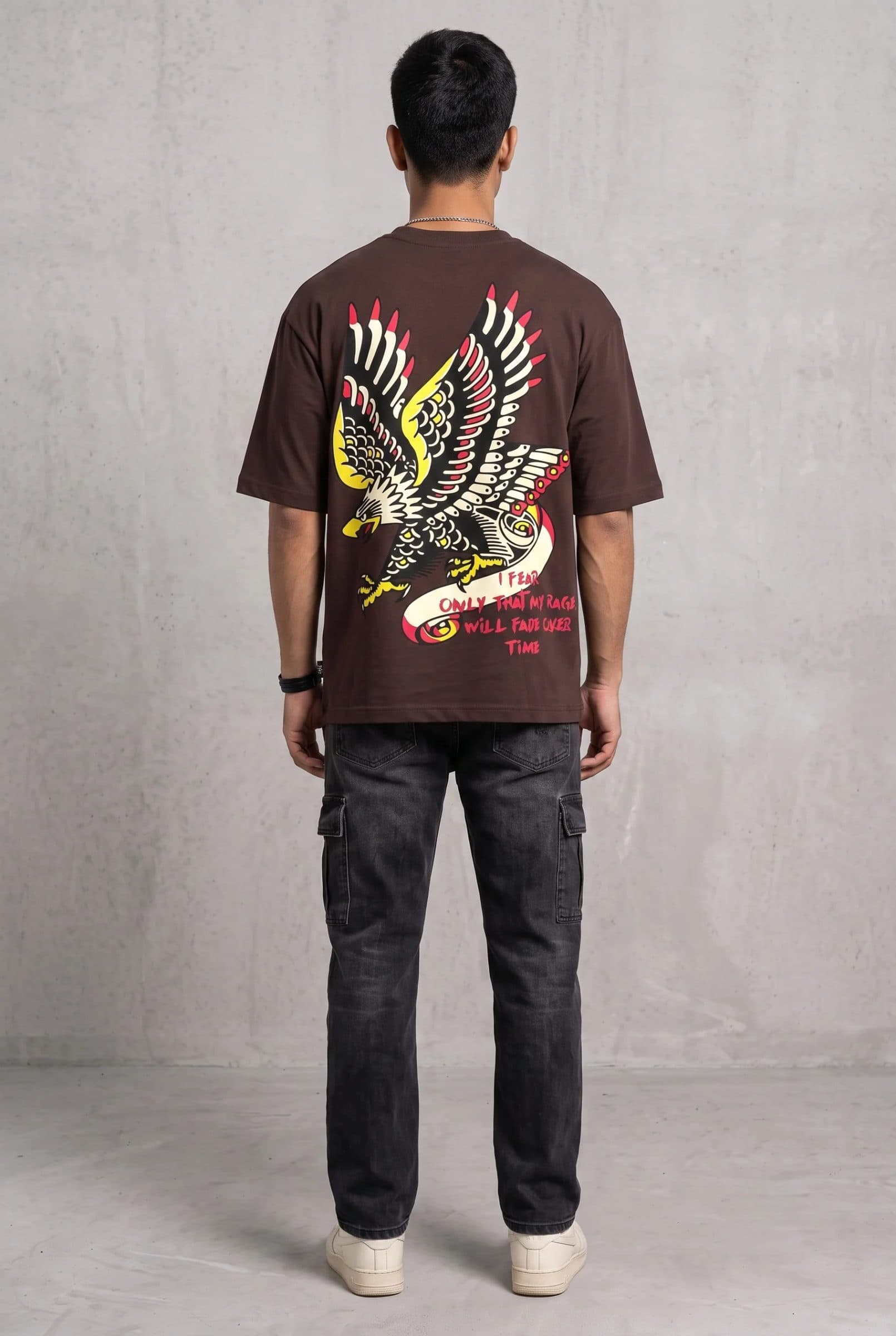 EAGLE EYE BROWN MEN’S OVERSIZED T-SHIRT image 5