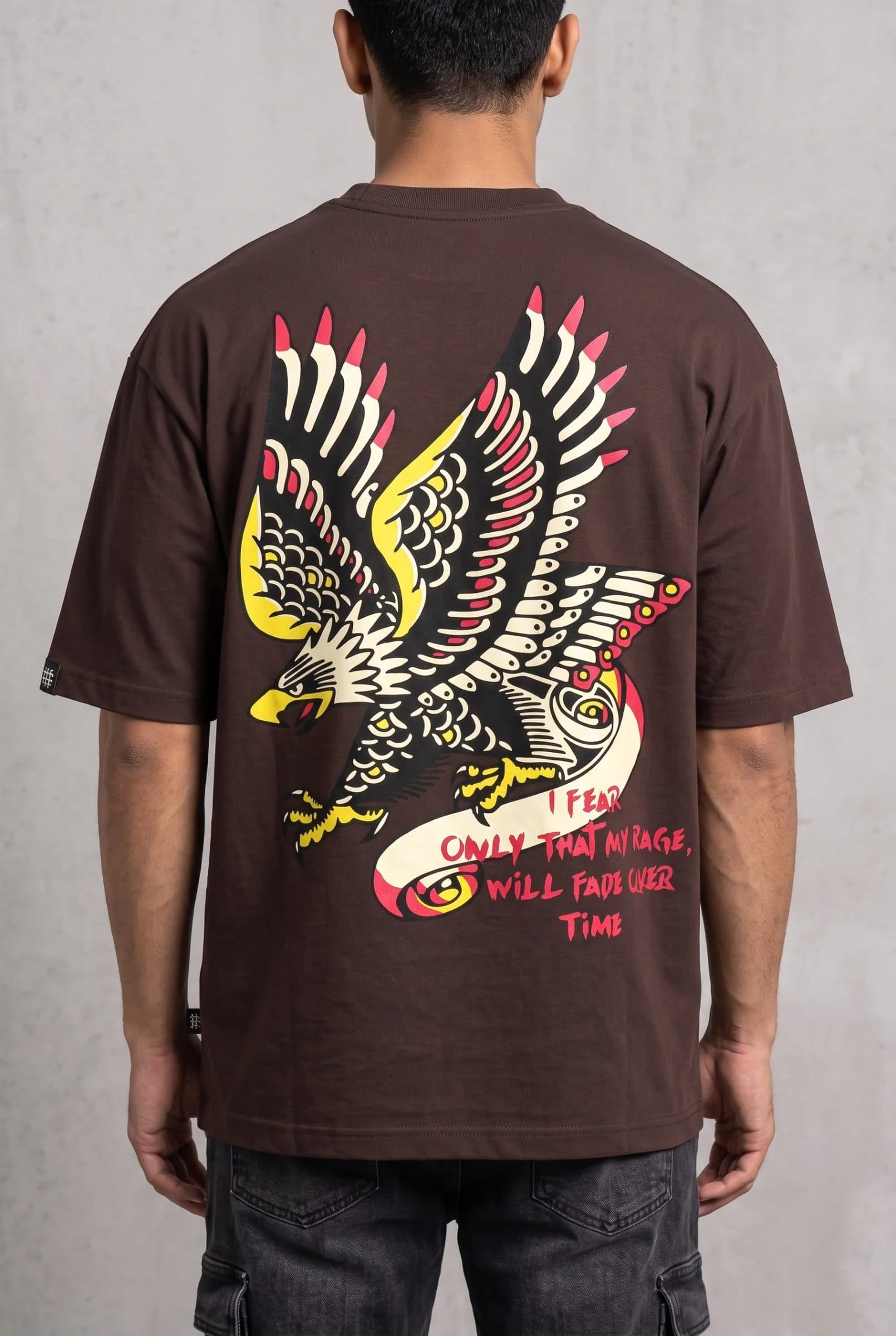 EAGLE EYE BROWN MEN’S OVERSIZED T-SHIRT image 3