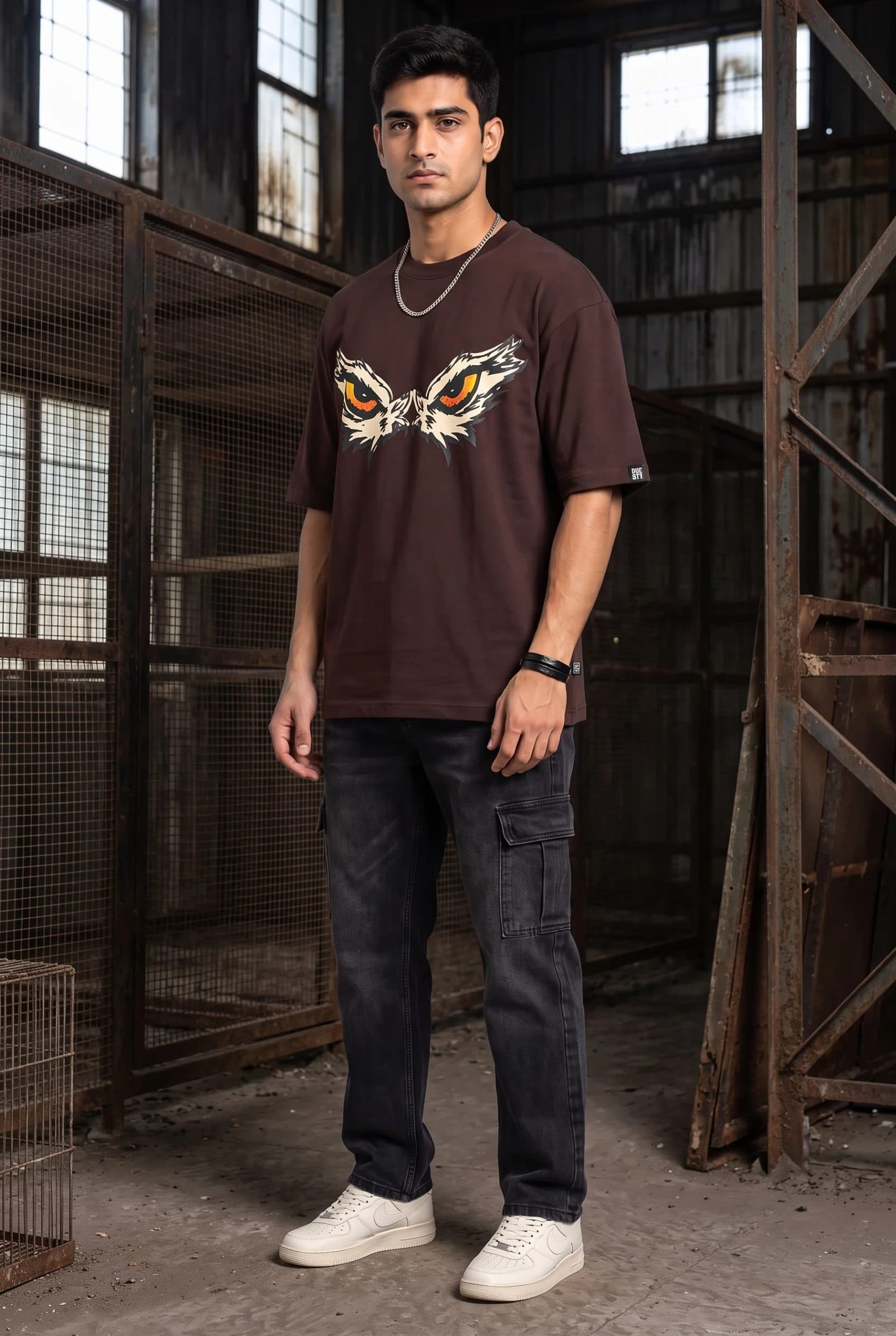 EAGLE EYE BROWN MEN’S OVERSIZED T-SHIRT image 7