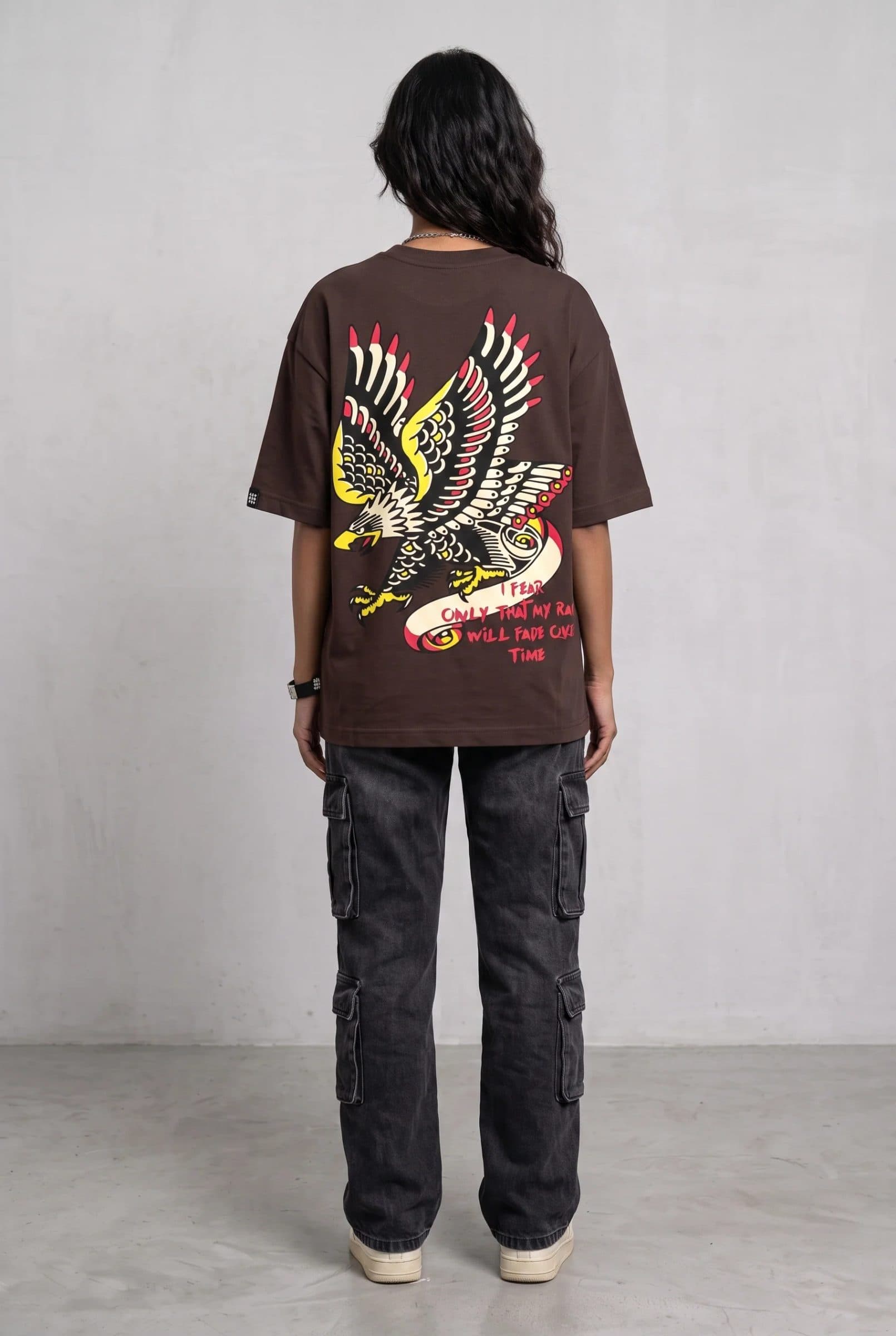 EAGLE EYE BROWN WOMEN’S OVERSIZED T-SHIRT image 5