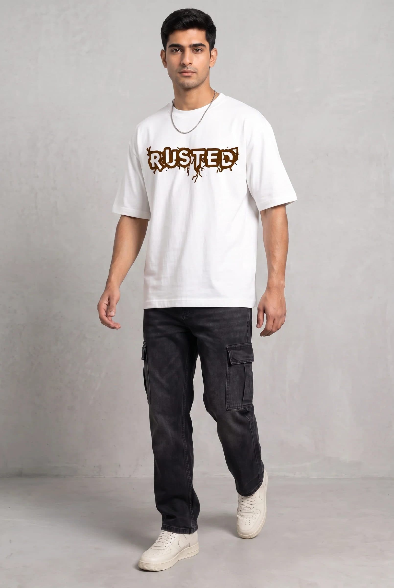GRENADE WHITE MEN’S OVERSIZED T-SHIRT image 6