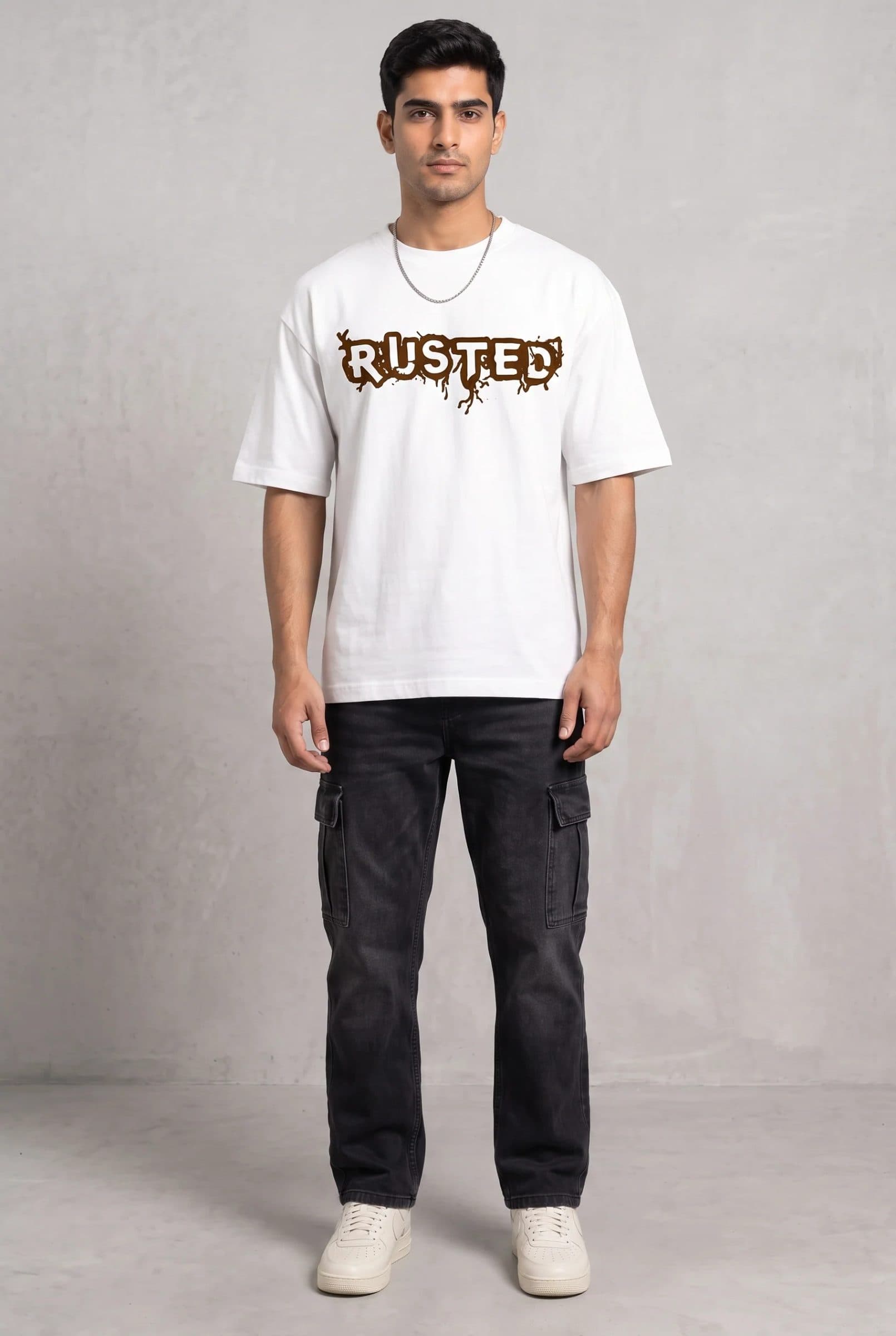 GRENADE WHITE MEN’S OVERSIZED T-SHIRT image 4