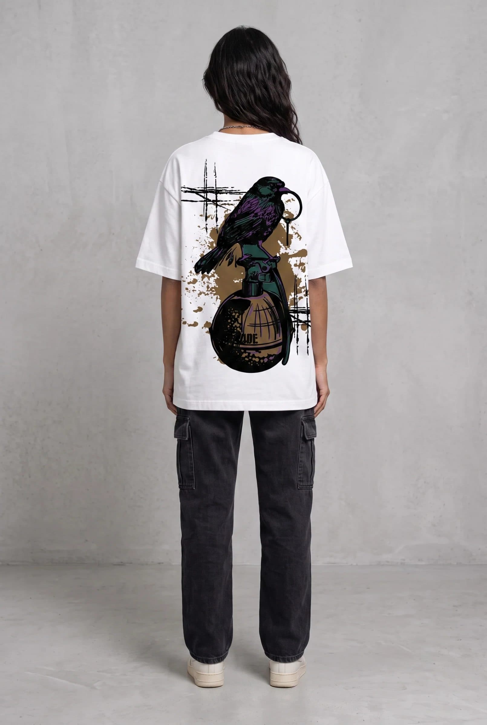 GRENADE WHITE WOMEN’S OVERSIZED T-SHIRT image 5