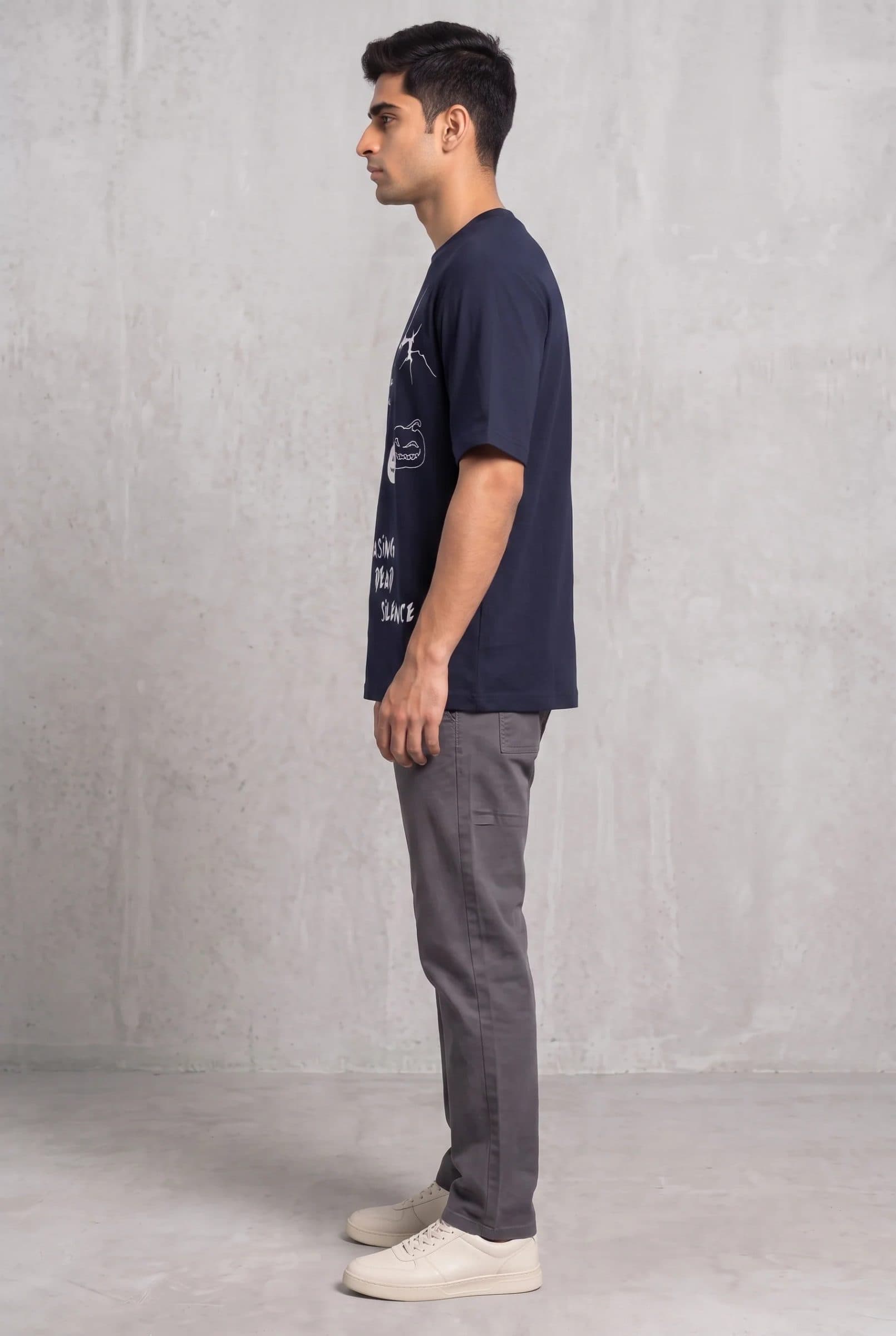 MIDNIGHT SPOOKY NAVY MEN’S OVERSIZED T-SHIRT image 8