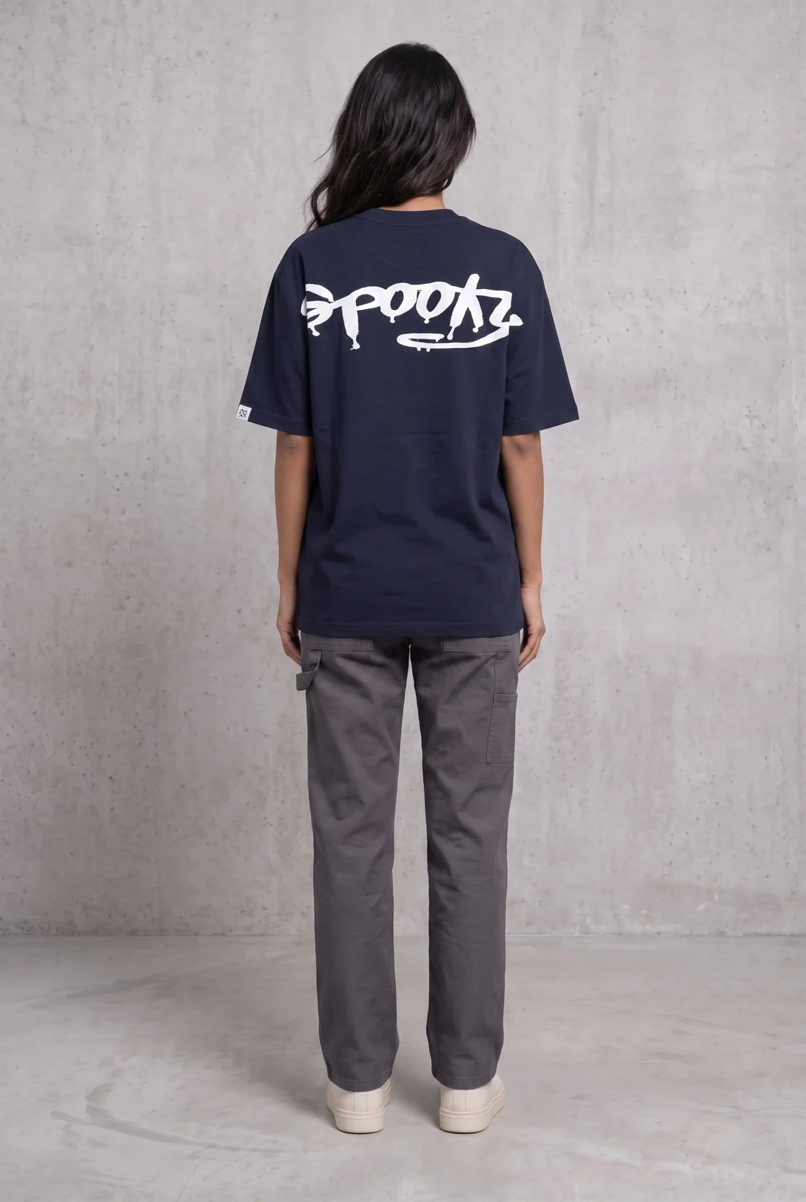 MIDNIGHT SPOOKY NAVY WOMEN’S OVERSIZED T-SHIRT image 4