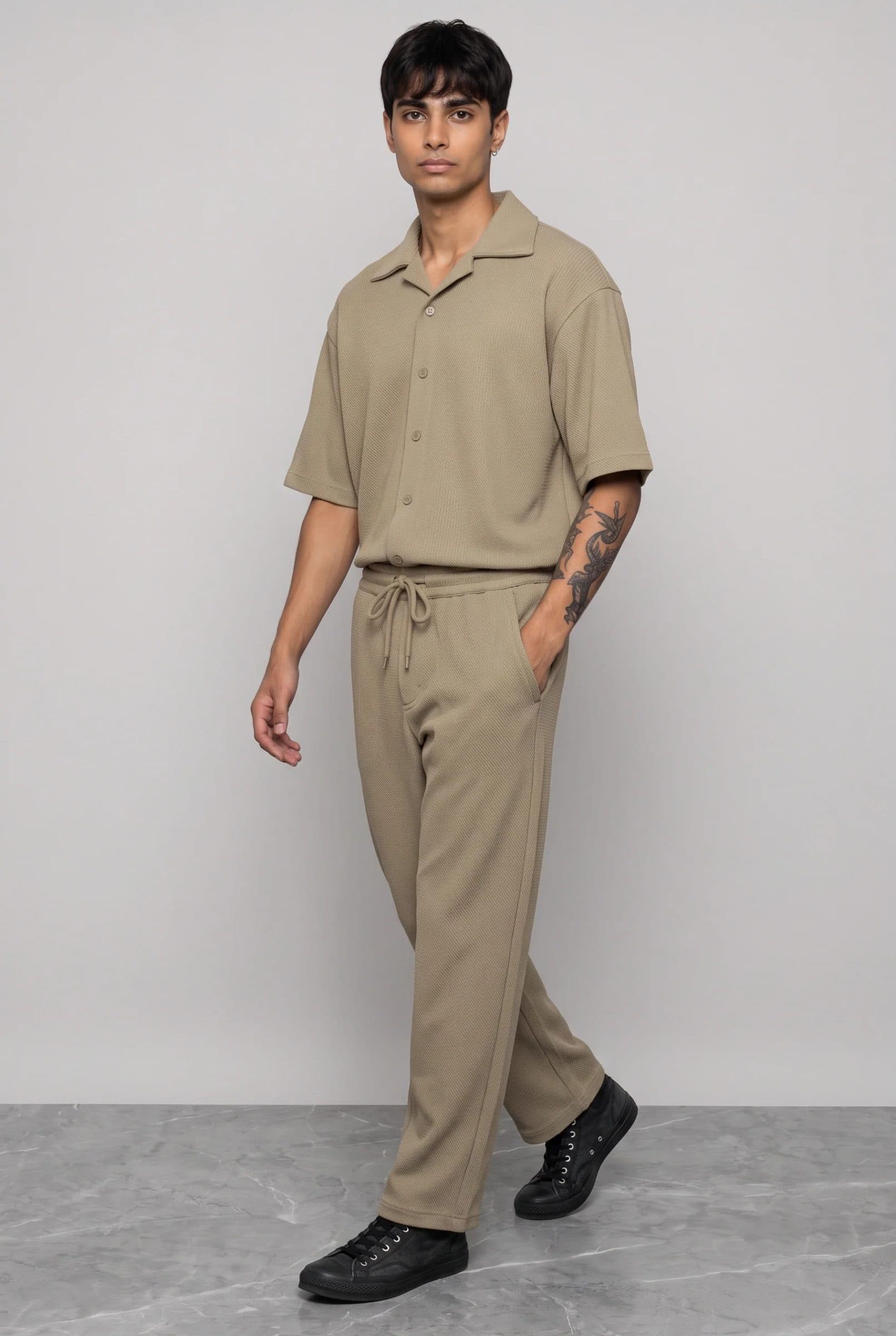 BEIGE CO-ORD SET MEN'S SHIRT image 7