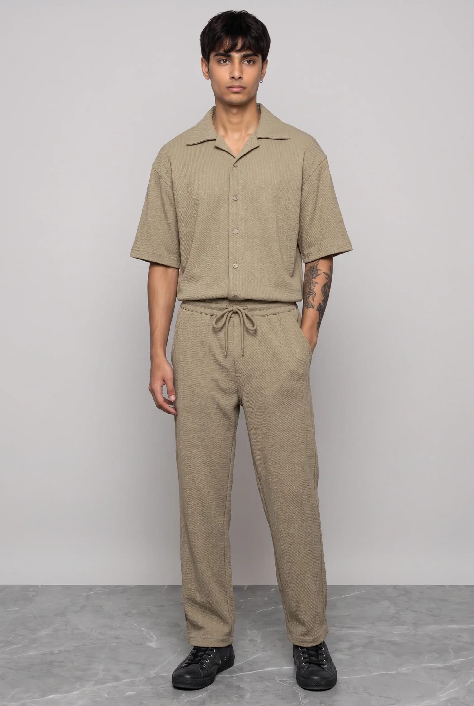 BEIGE CO-ORD SET MEN'S SHIRT image 8
