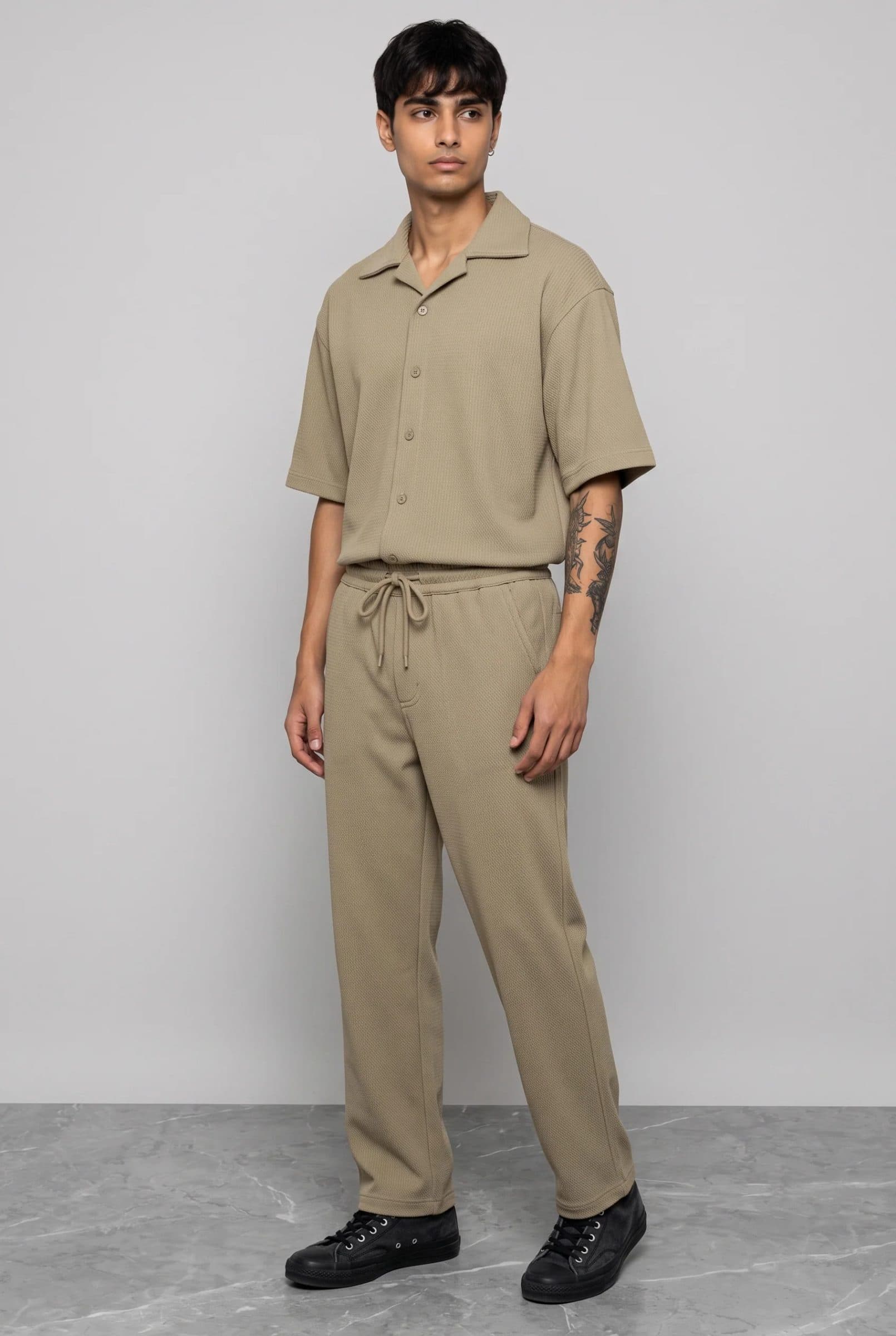 BEIGE CO-ORD SET MEN'S SHIRT image 5