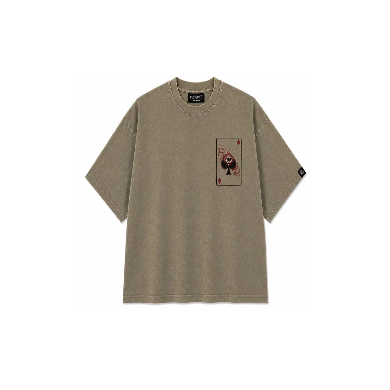 SPADE OF SECRETS BEIGE ACIDWASH WOMEN’S OVERSIZED T-SHIRT image 1