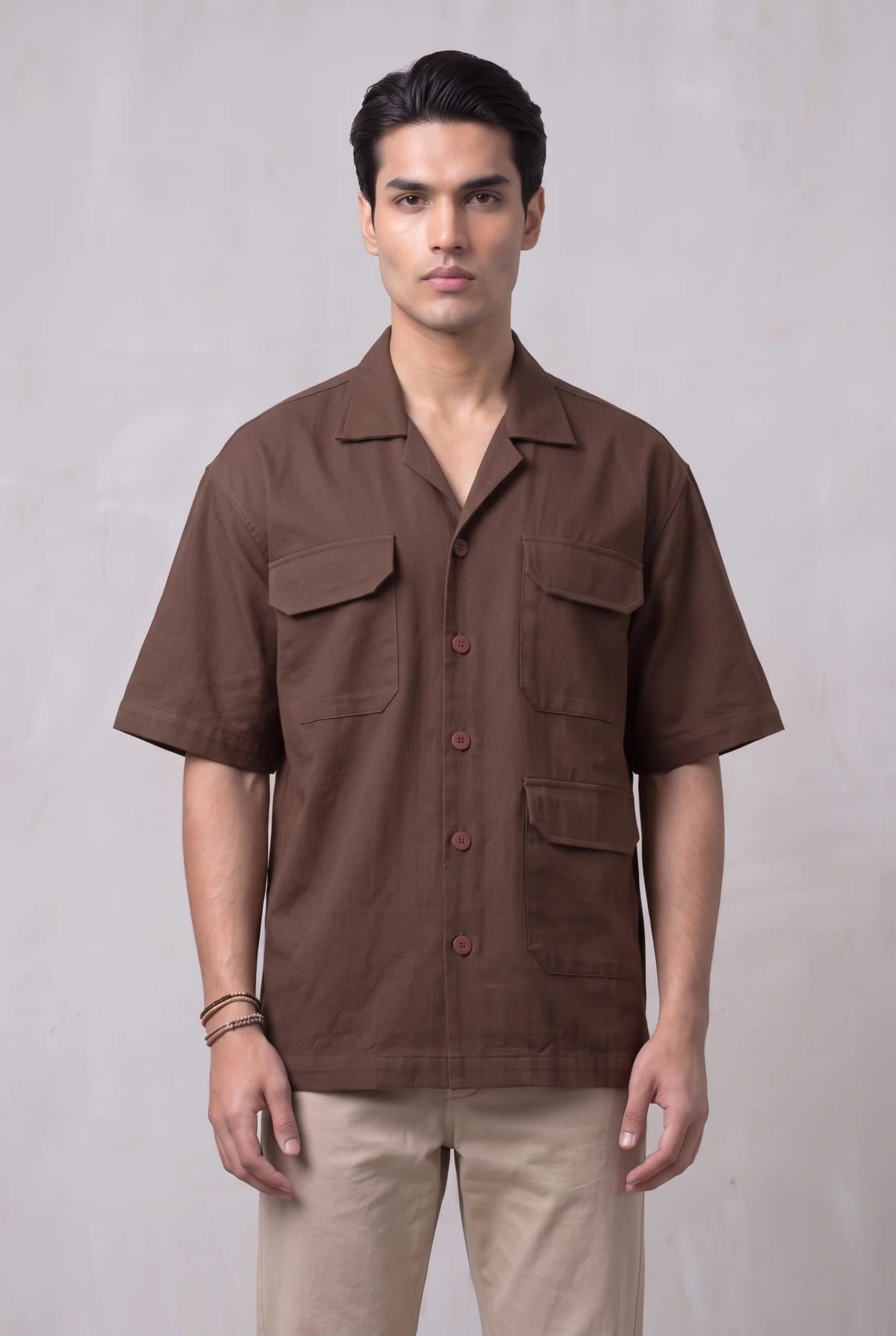 UTILITY BROWN MEN'S SHIRT image 3