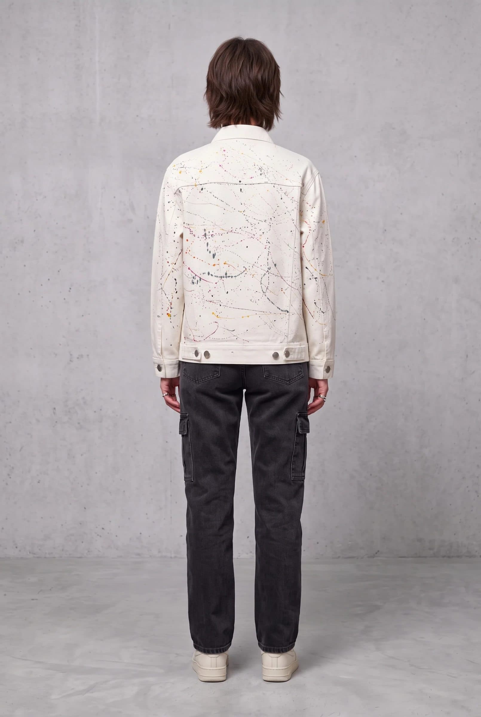 WHITE PAINTED DENIM WOMEN'S JACKET image 5