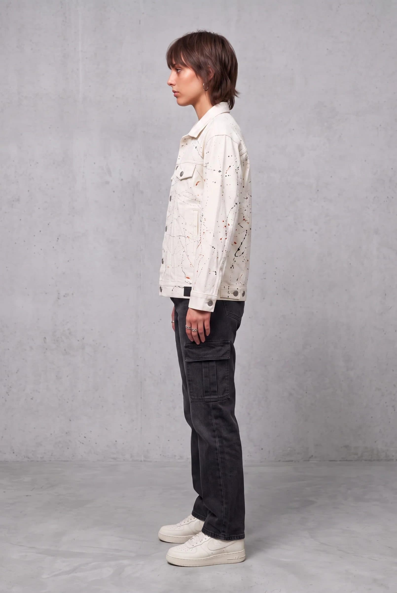WHITE PAINTED DENIM WOMEN'S JACKET image 7