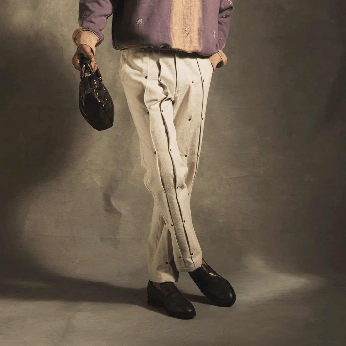 Double Pleat Jeans In White image 1