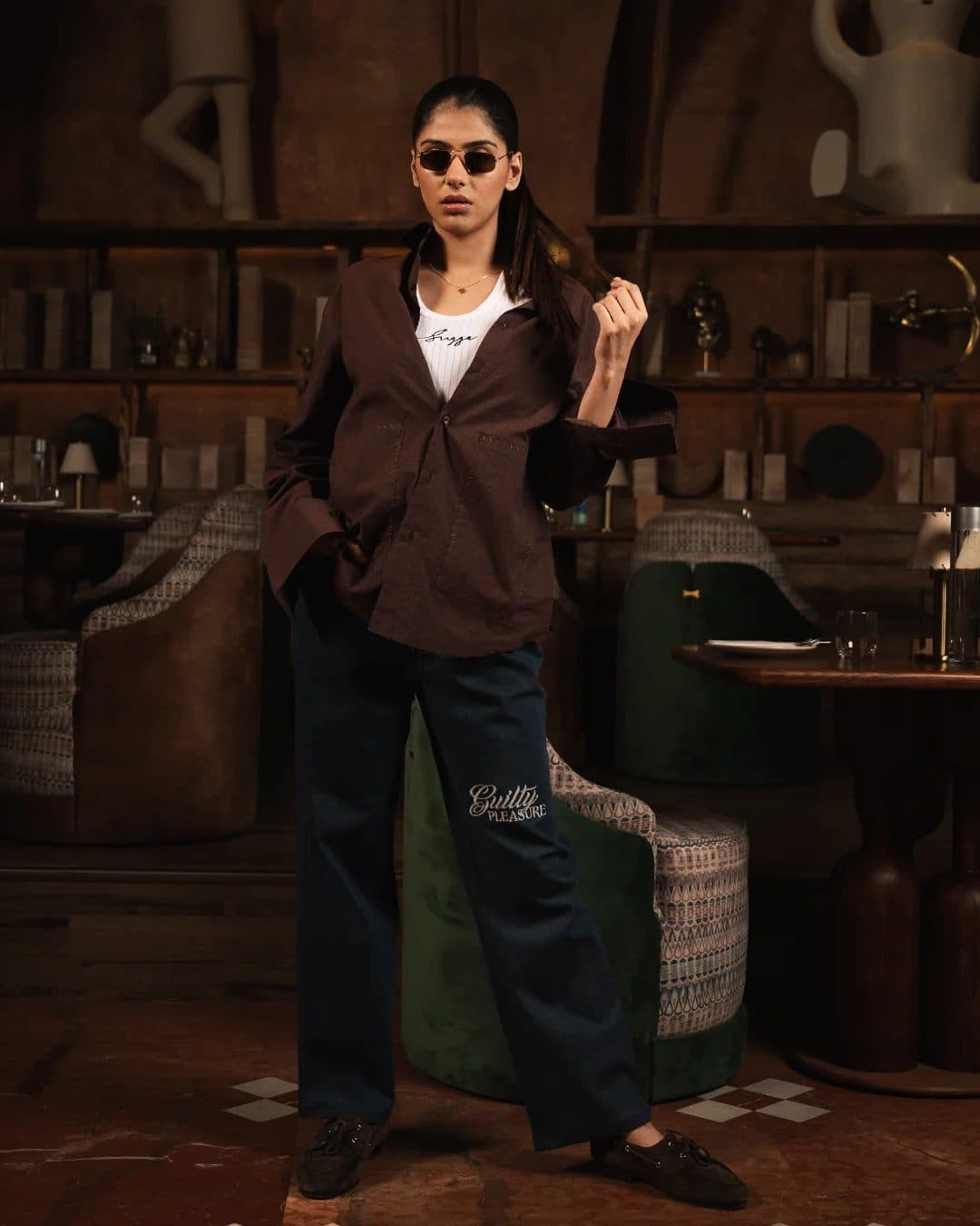 Open Locks Shirt In Brown image 3
